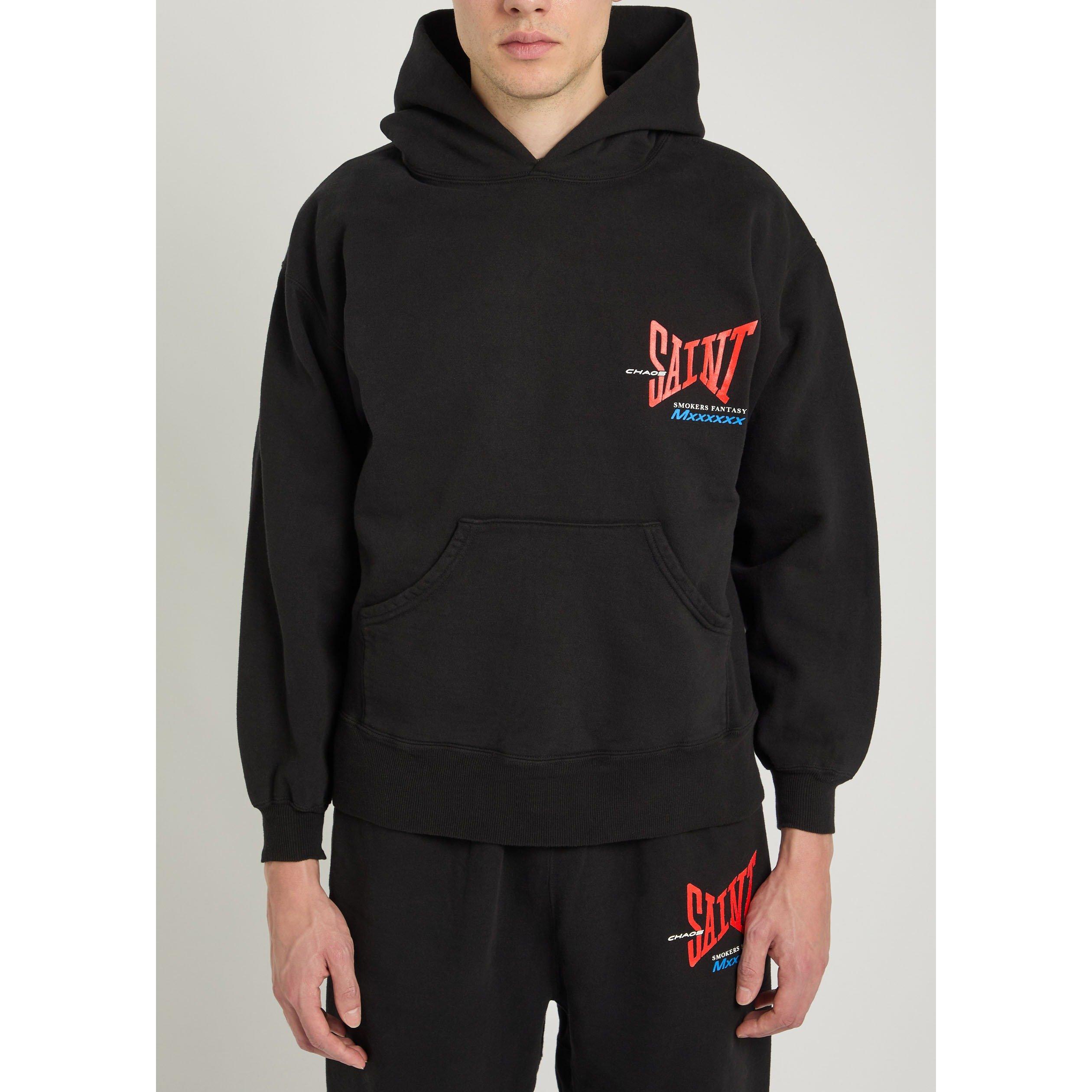 BLACK - SAINT MXXXXXX - SM SAINT RED LOGO HOODIE - 2