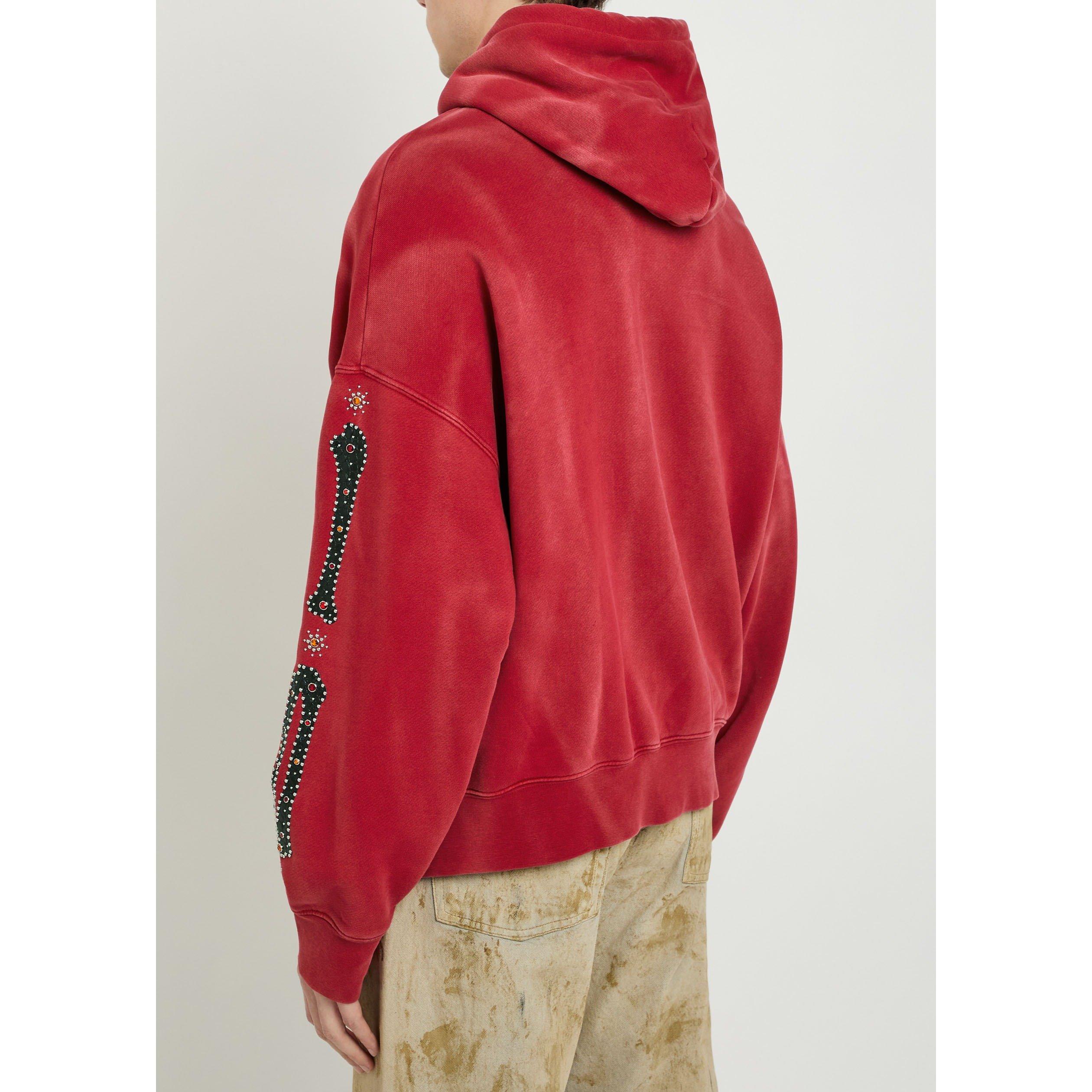 RED - Amiri - AMIRI BONES STUDDED HOODIE - 3