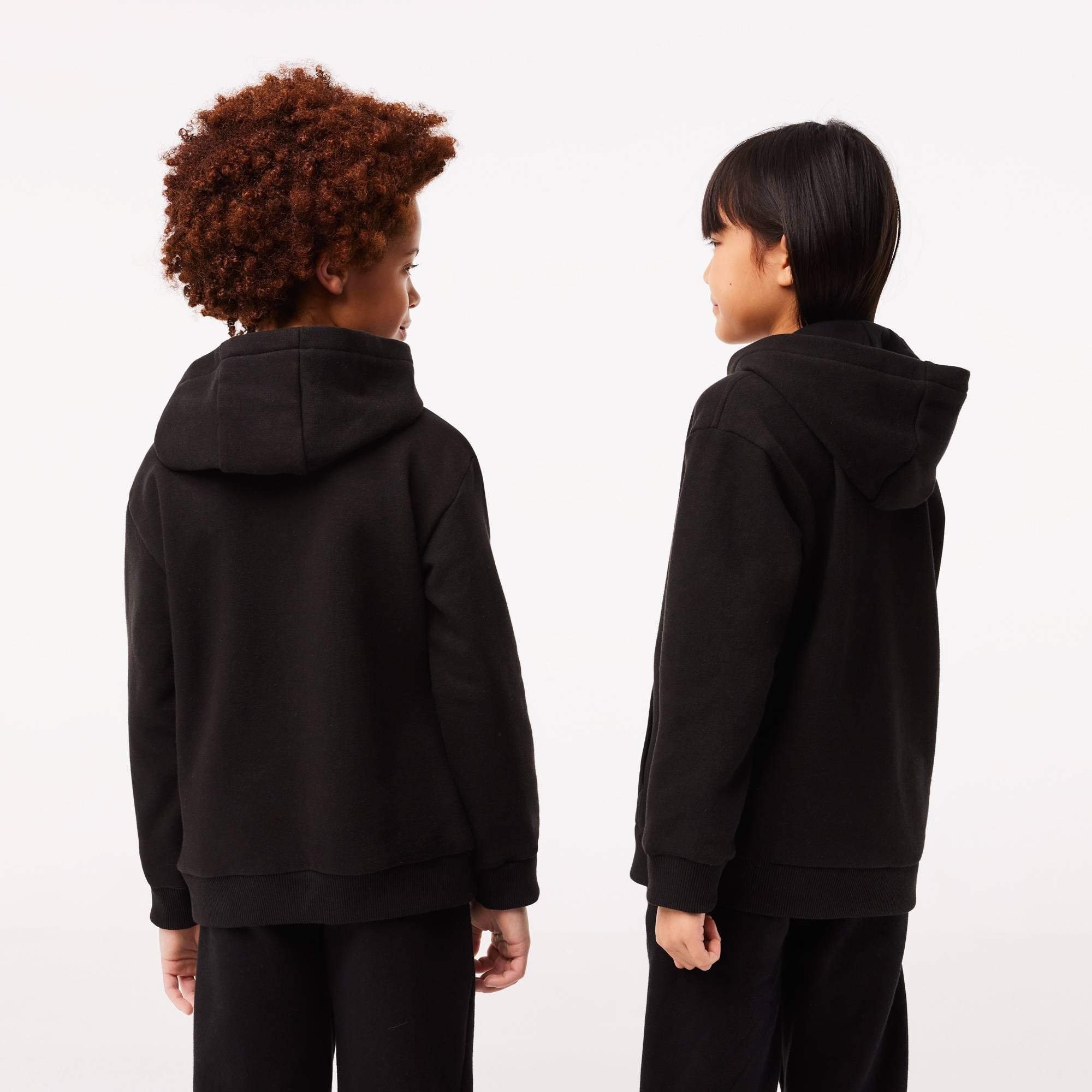 Black - Lacoste - Boys' Logo Over-the-head Hoodie - 3