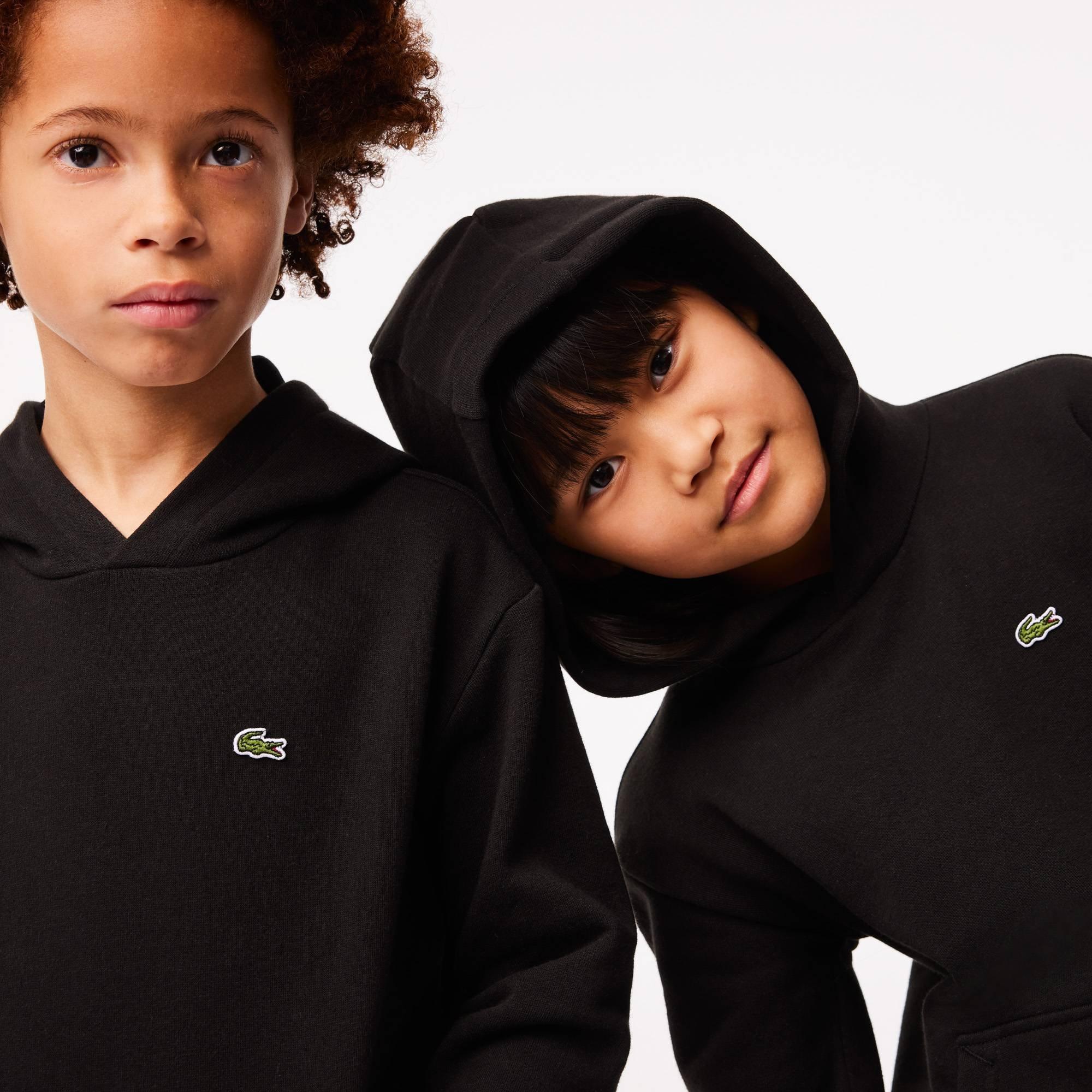 Black - Lacoste - Boys' Logo Over-the-head Hoodie - 4