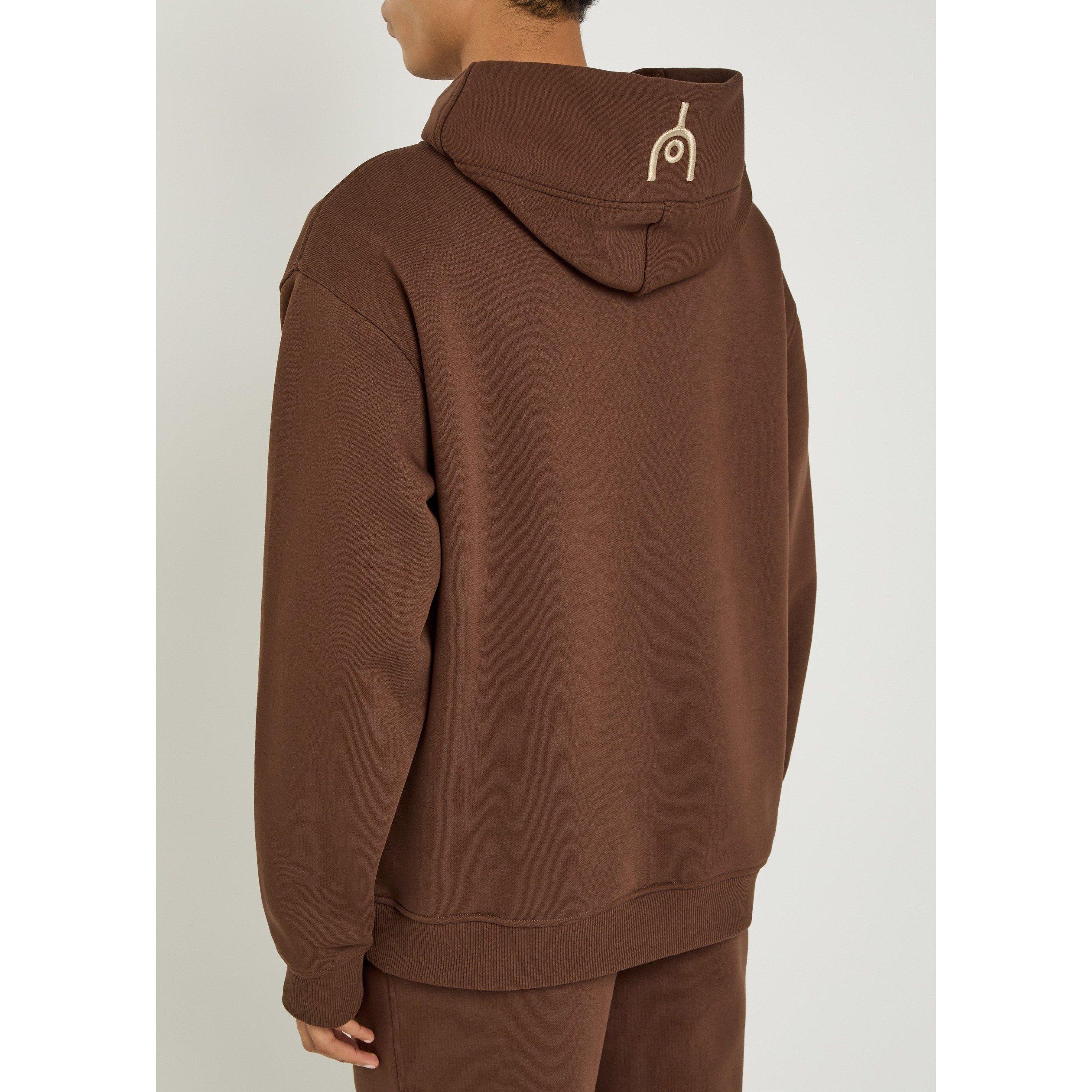 BROWN - Now You Live - Men's Harcourt Over the Head Cotton Hoodie - 3