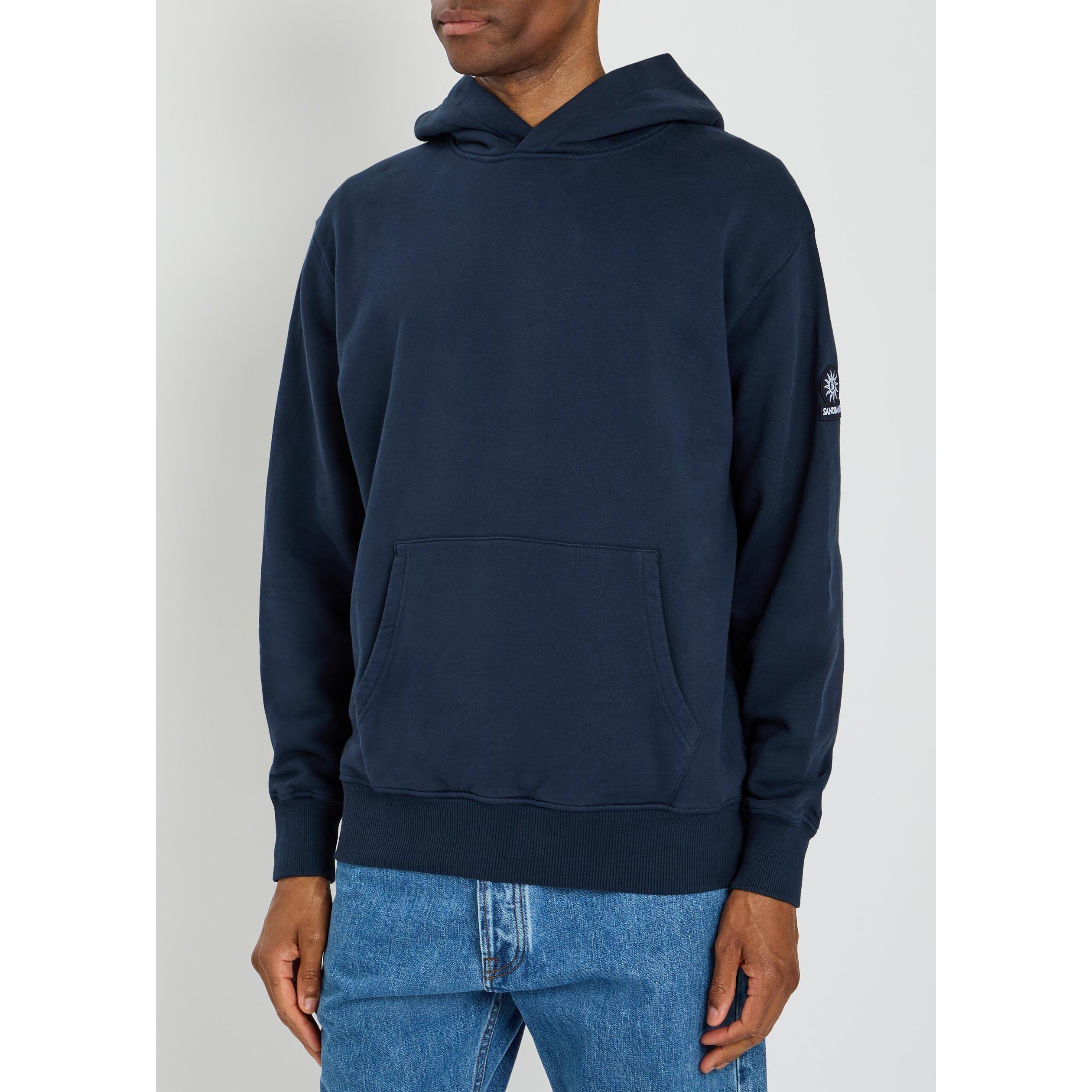 NAVY - Sandbanks - Men's Badge Logo Over the Head Cotton Hoodie - 2