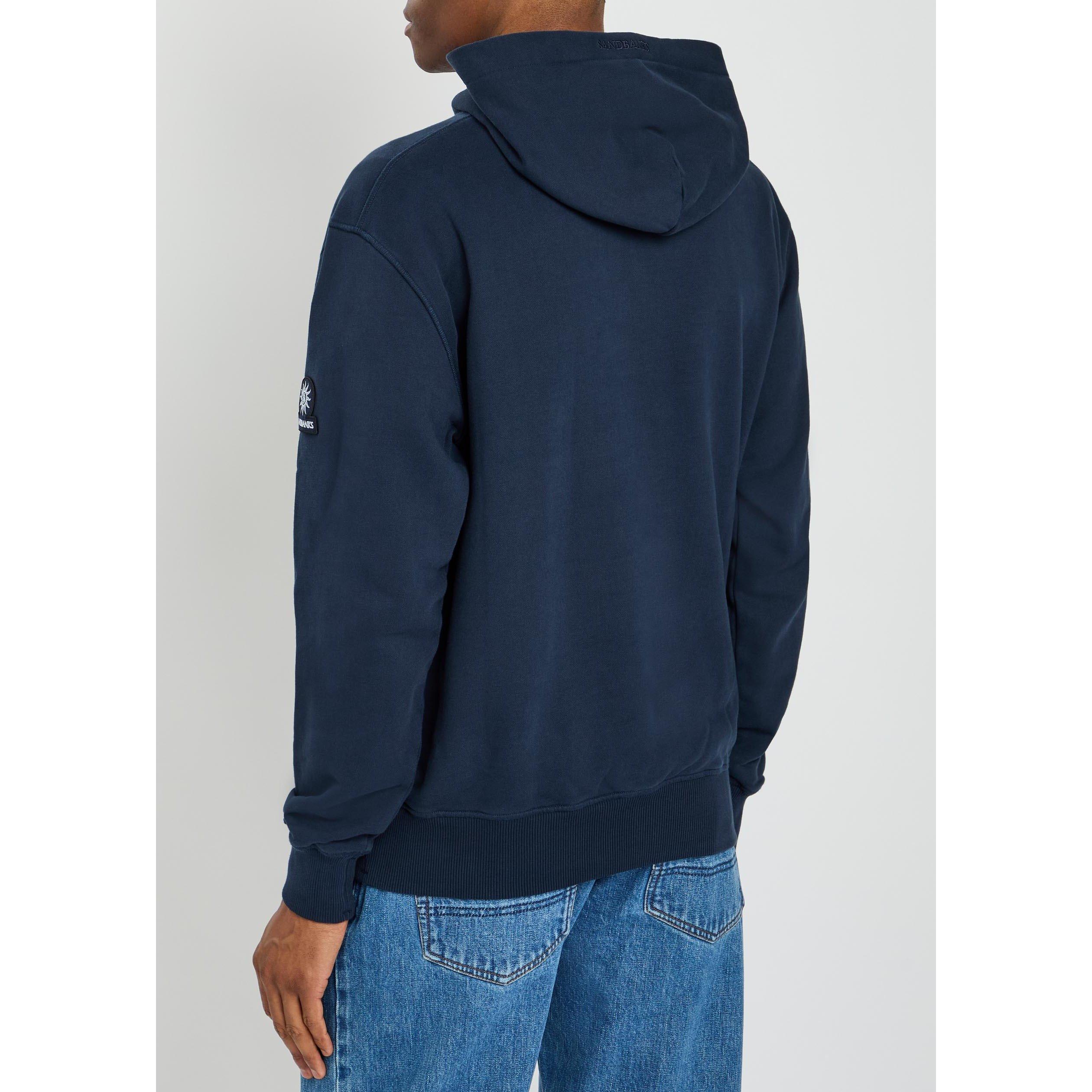 NAVY - Sandbanks - Men's Badge Logo Over the Head Cotton Hoodie - 3
