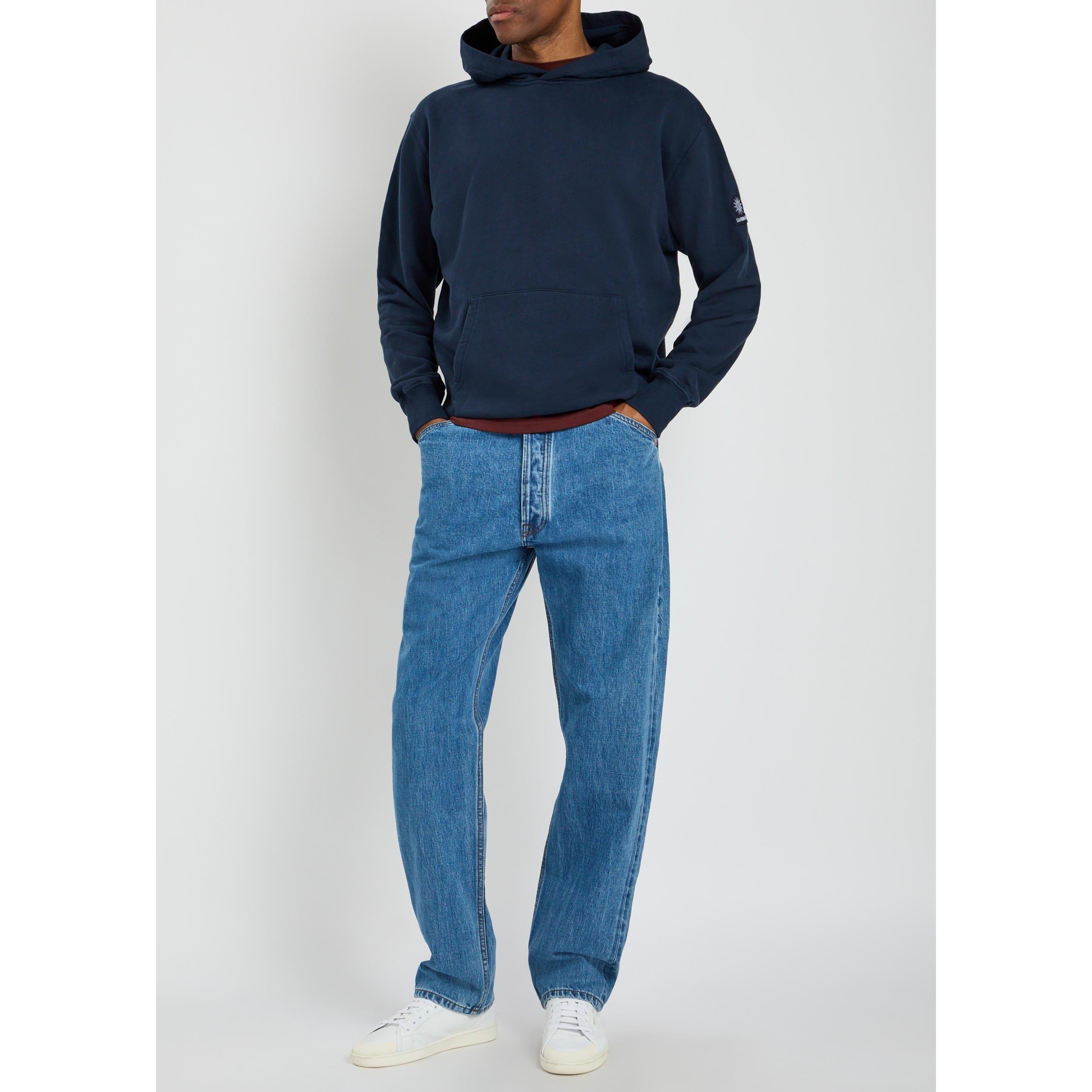 NAVY - Sandbanks - Men's Badge Logo Over the Head Cotton Hoodie - 5