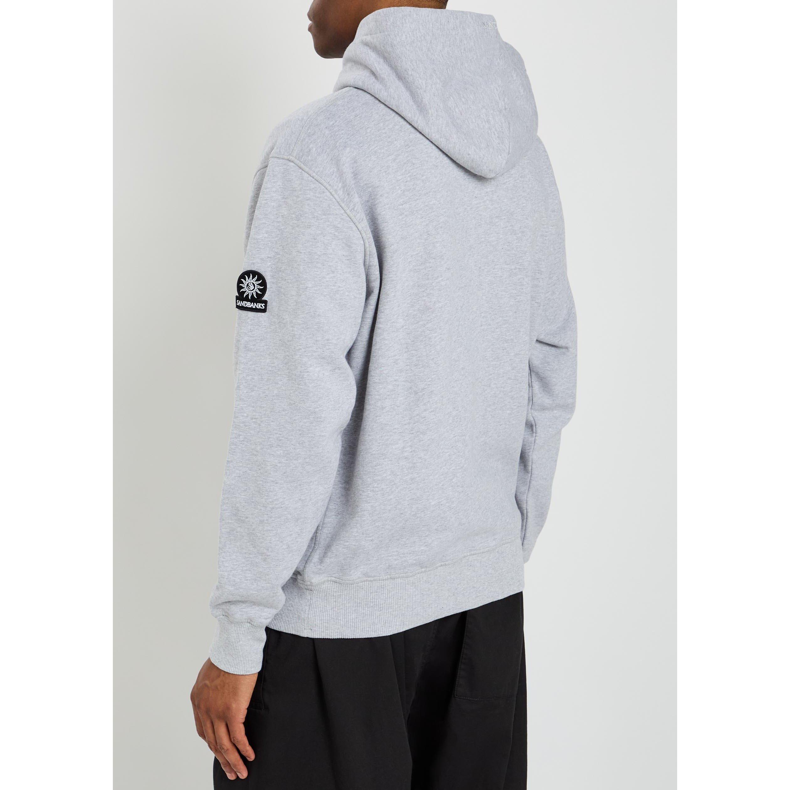 GREY - Sandbanks - Men's SB Badge Logo Over the Head Cotton Hoodie - 3