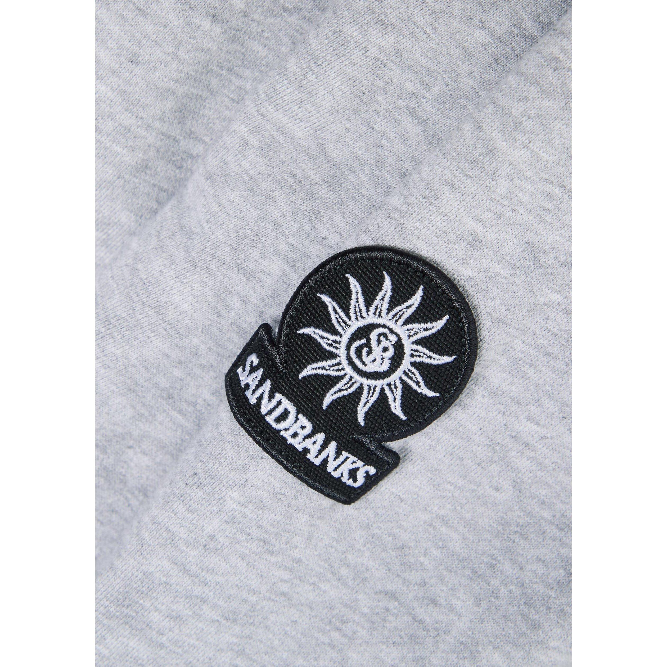 GREY - Sandbanks - Men's SB Badge Logo Over the Head Cotton Hoodie - 4