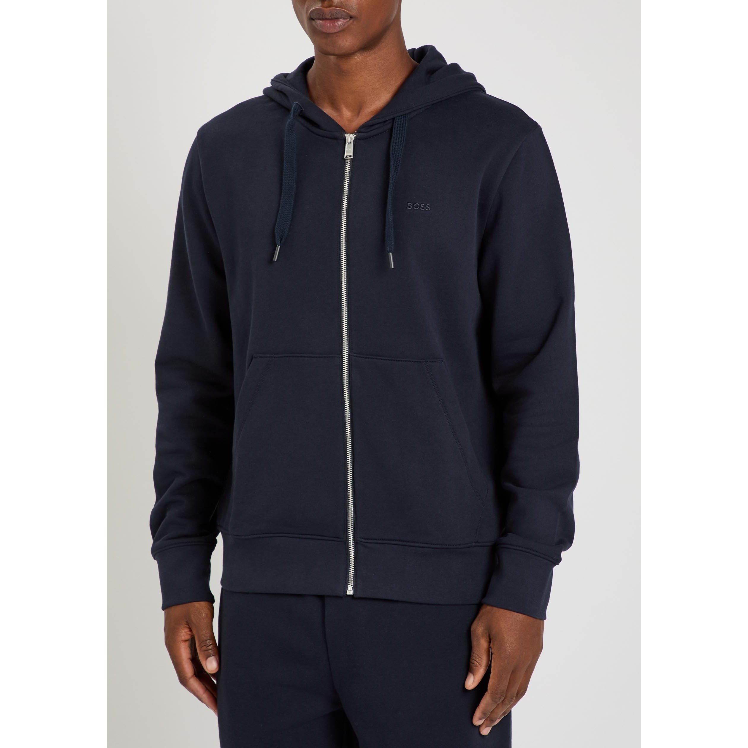 DARK BLUE - Boss - Men's Spence Cotton Zip Hoodie - 2