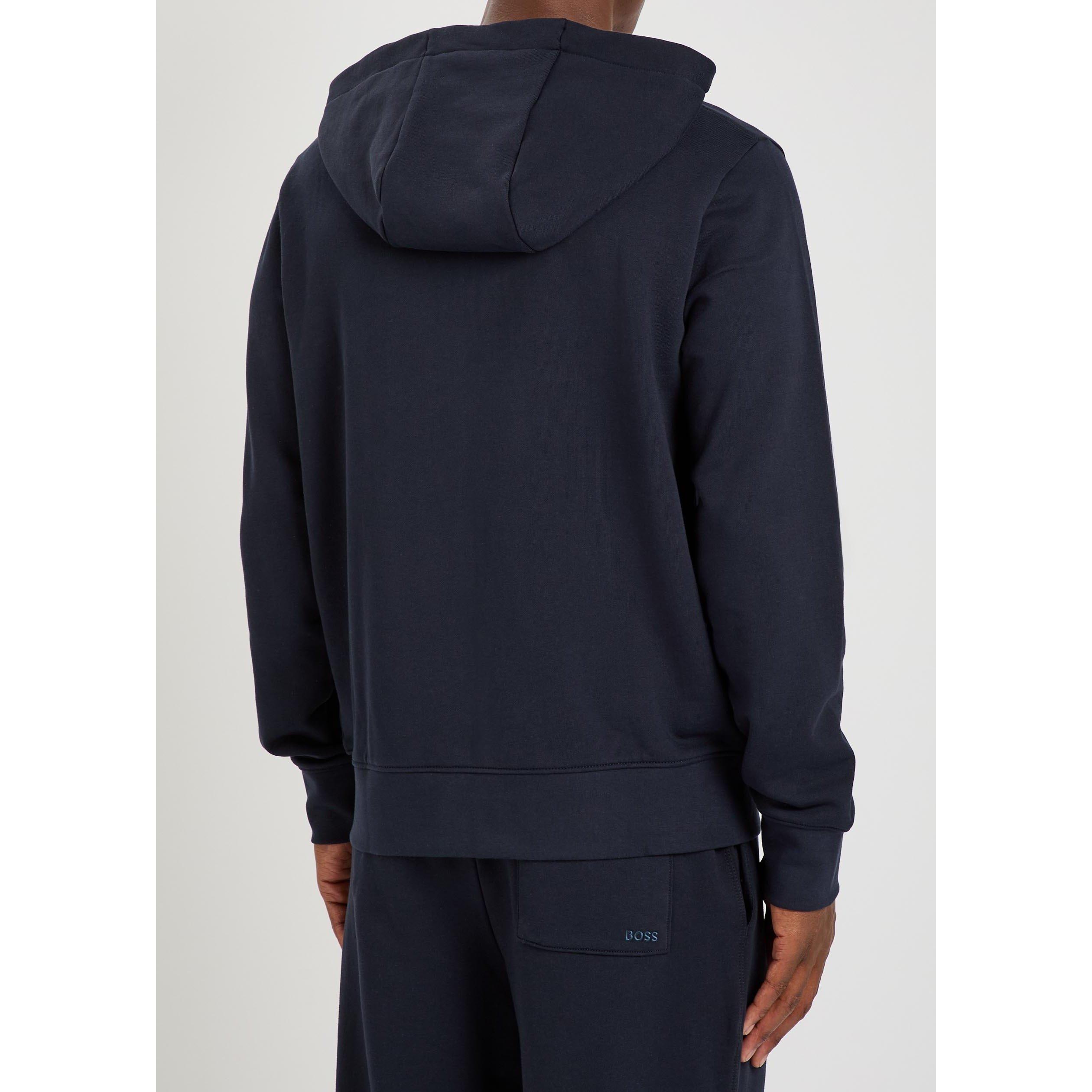 DARK BLUE - Boss - Men's Spence Cotton Zip Hoodie - 3