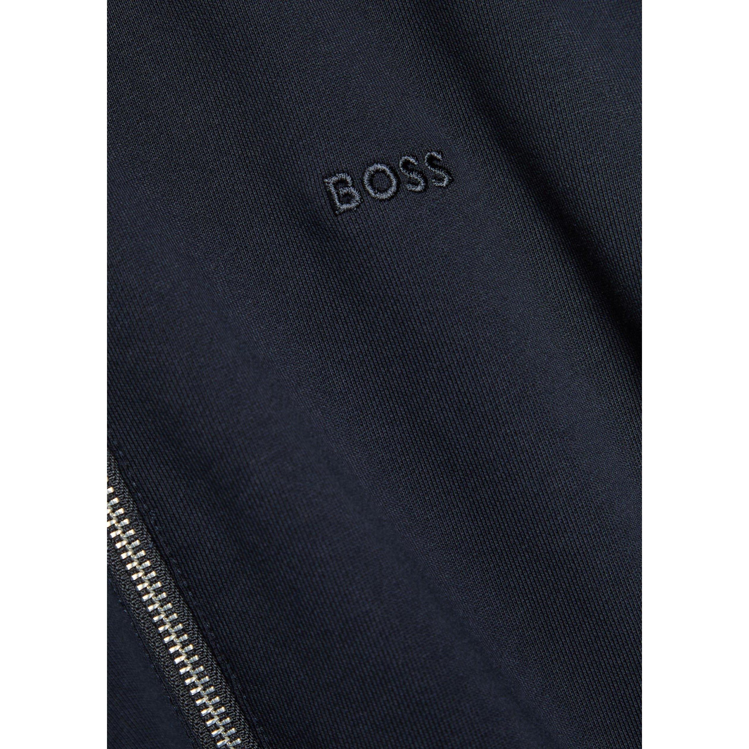 DARK BLUE - Boss - Men's Spence Cotton Zip Hoodie - 4