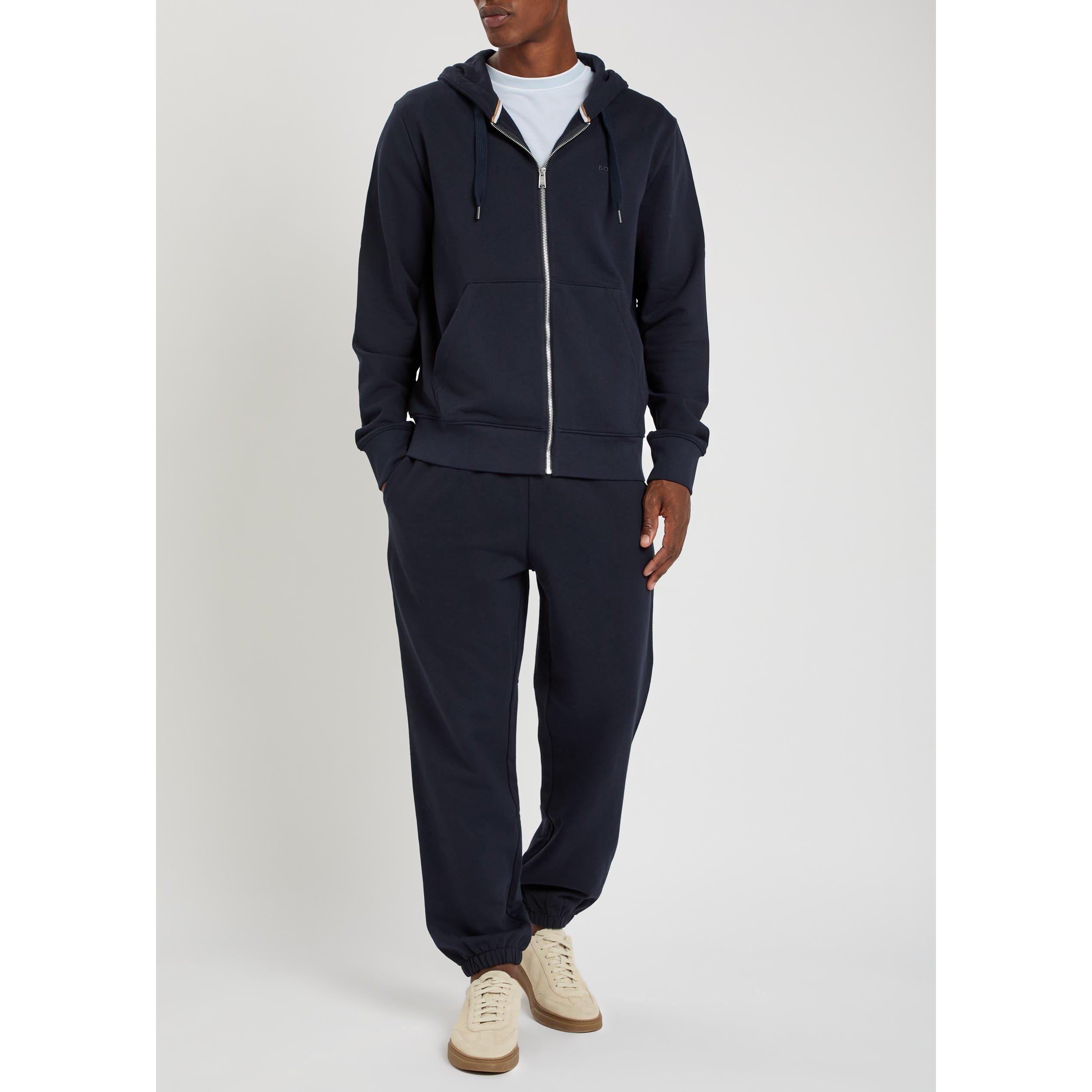 DARK BLUE - Boss - Men's Spence Cotton Zip Hoodie - 5