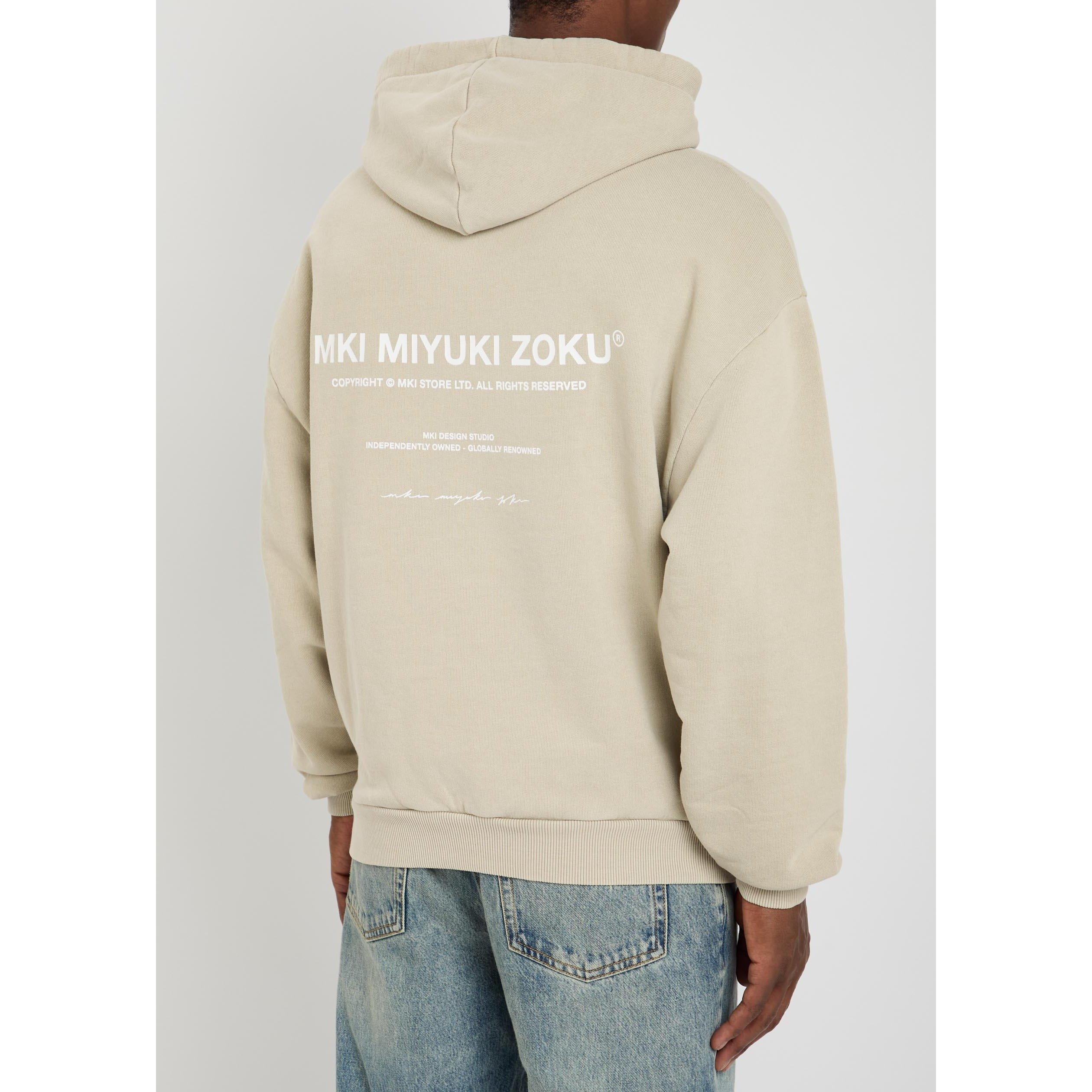 DARK GREY - MKI MIYUKI ZOKU - Men's Design Studio Cotton Over the Head Hoodie - 3