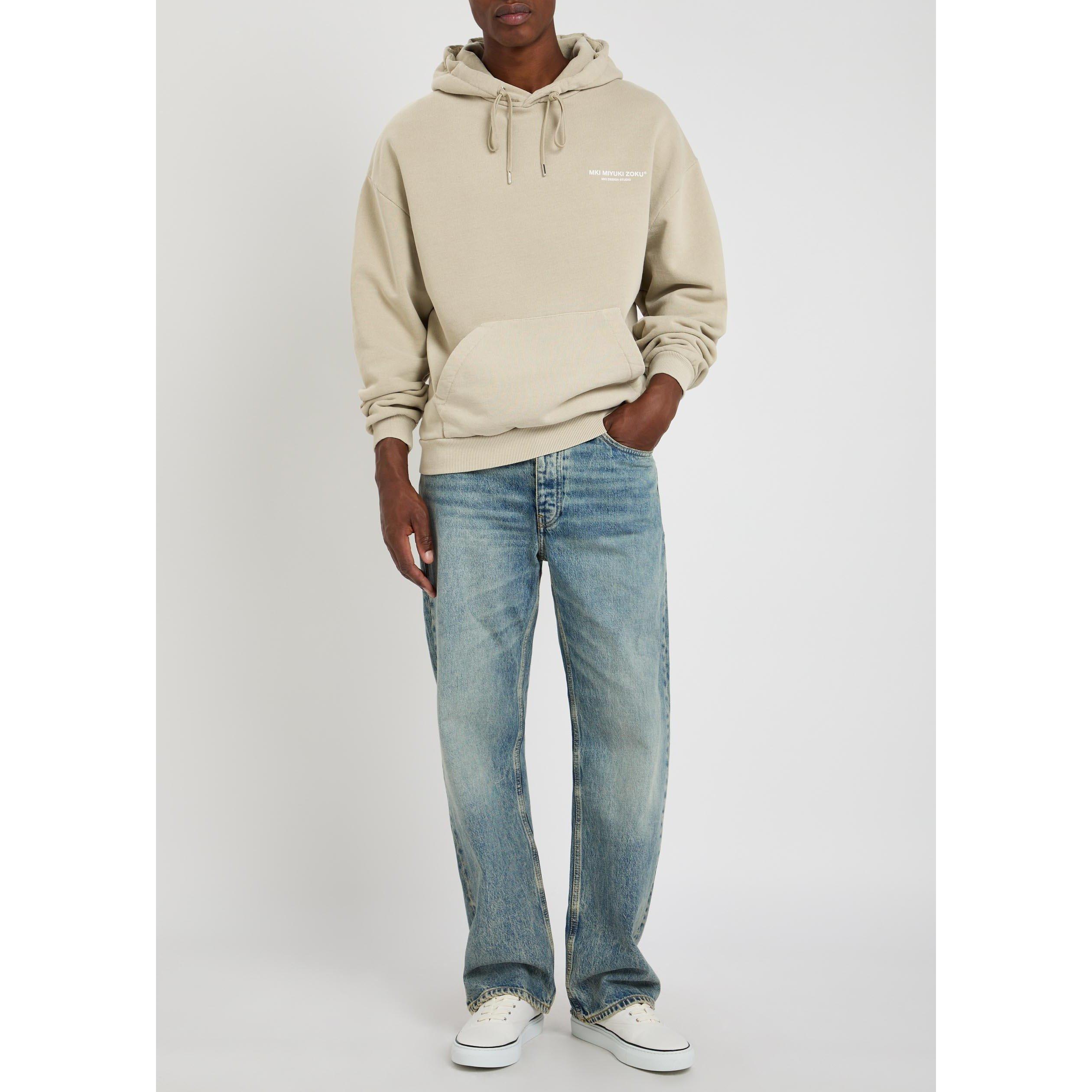 DARK GREY - MKI MIYUKI ZOKU - Men's Design Studio Cotton Over the Head Hoodie - 5