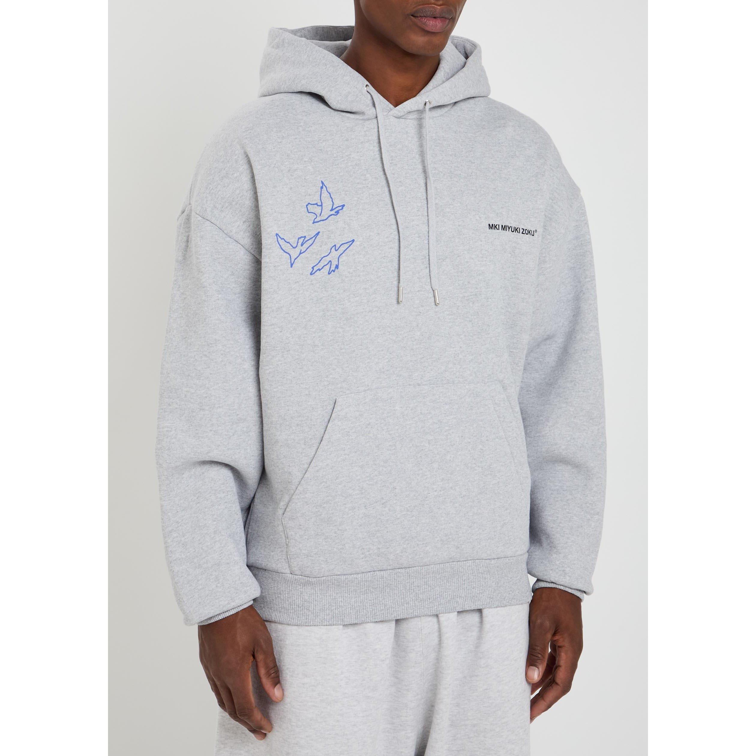 GREY - MKI MIYUKI ZOKU - Men's Flight Over the Head Cotton Oversized-Fit Hoodie - 2