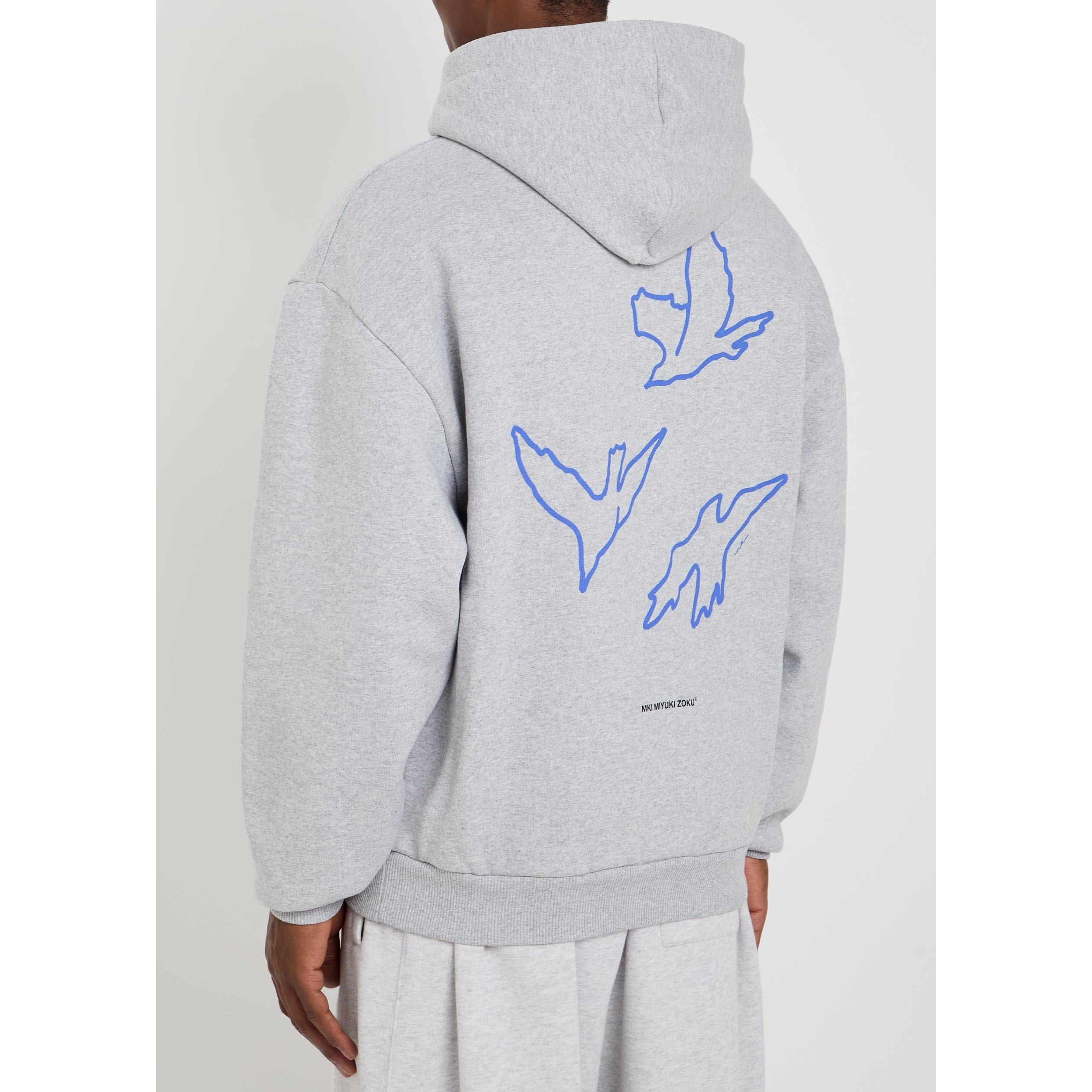 GREY - MKI MIYUKI ZOKU - Men's Flight Over the Head Cotton Oversized-Fit Hoodie - 3