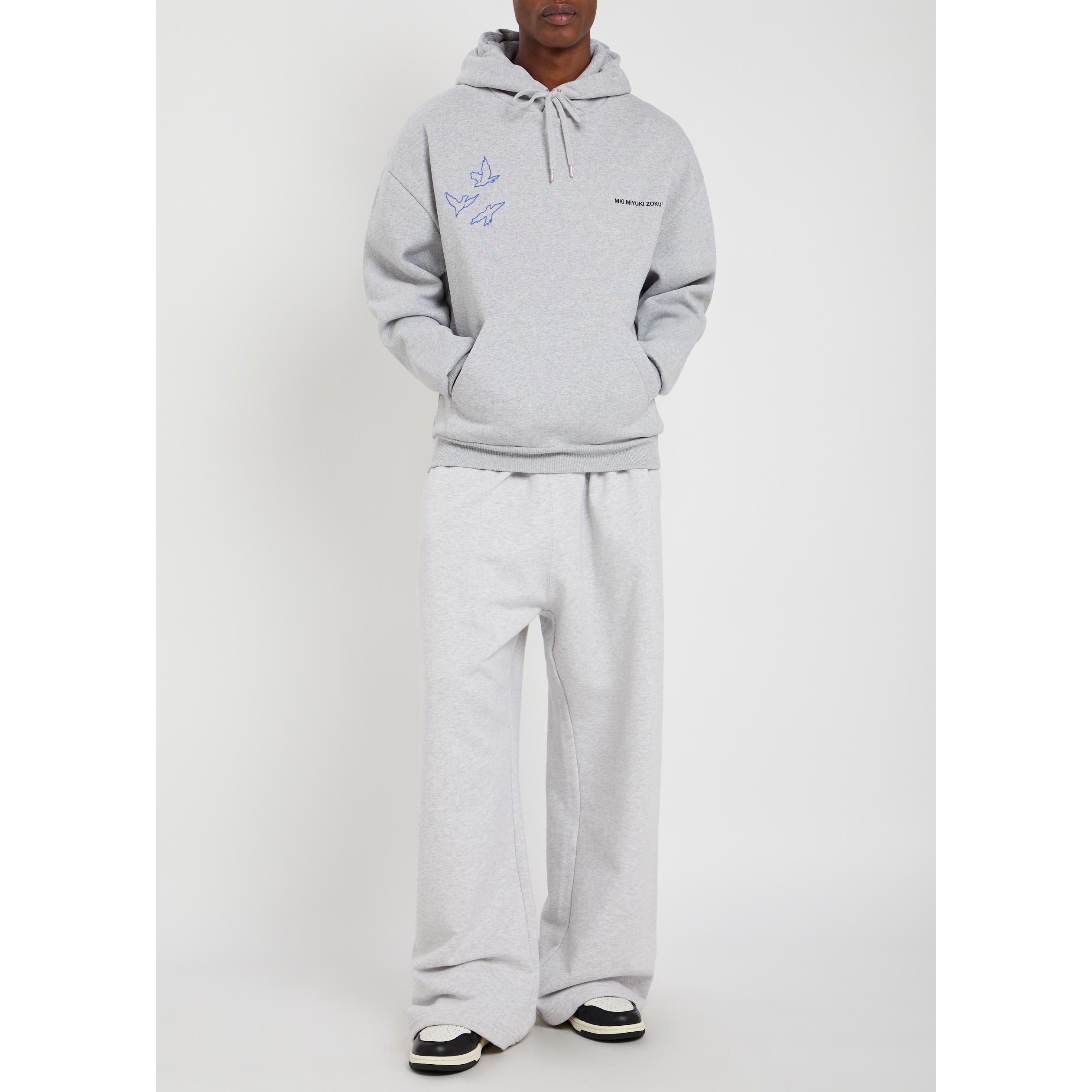 GREY - MKI MIYUKI ZOKU - Men's Flight Over the Head Cotton Oversized-Fit Hoodie - 5