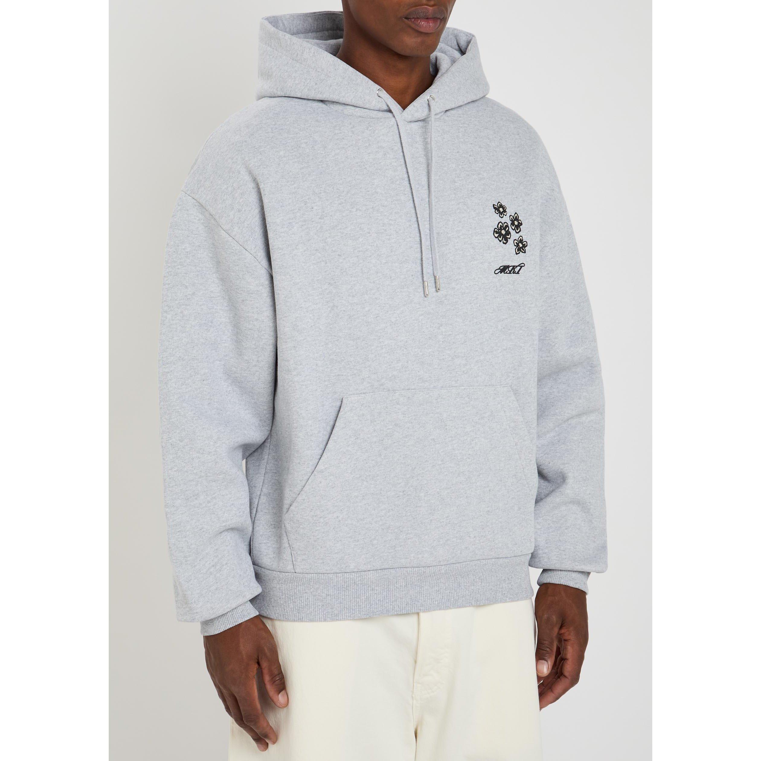 GREY - MKI MIYUKI ZOKU - Men's Hibiscus Cotton Over the Head Hoodie - 2