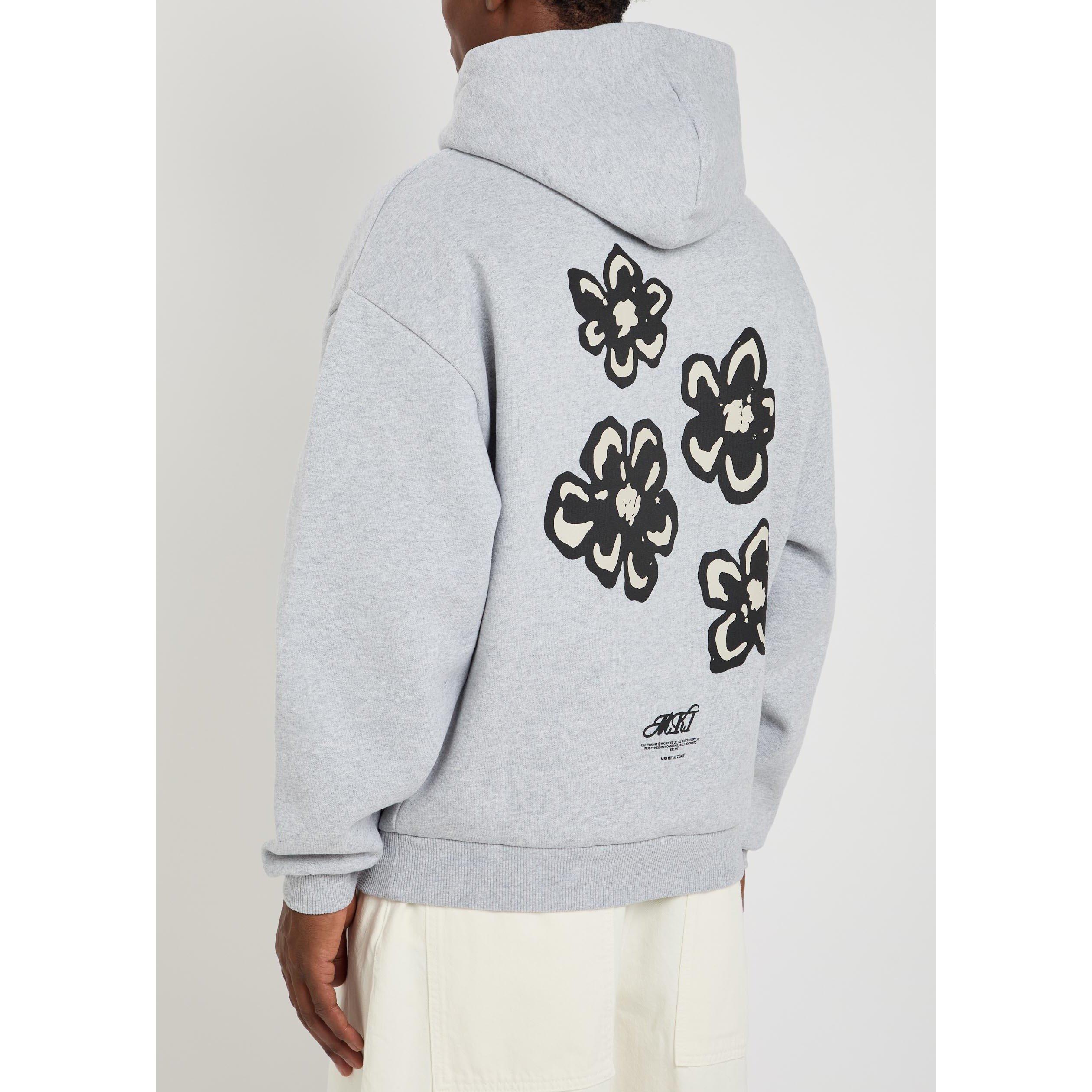 GREY - MKI MIYUKI ZOKU - Men's Hibiscus Cotton Over the Head Hoodie - 3