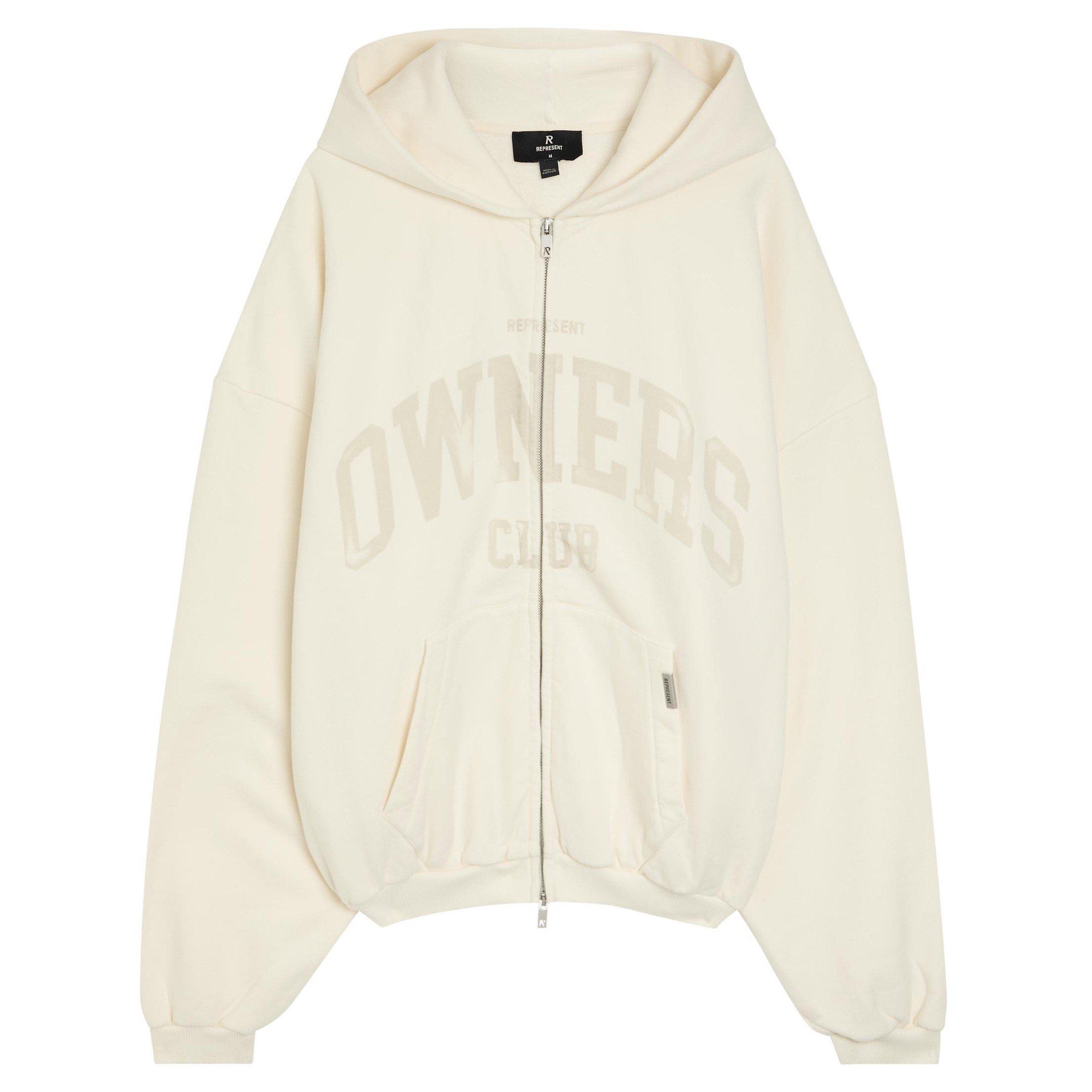 WHITE - Represent - REP OWNERS ZIP HOODIE