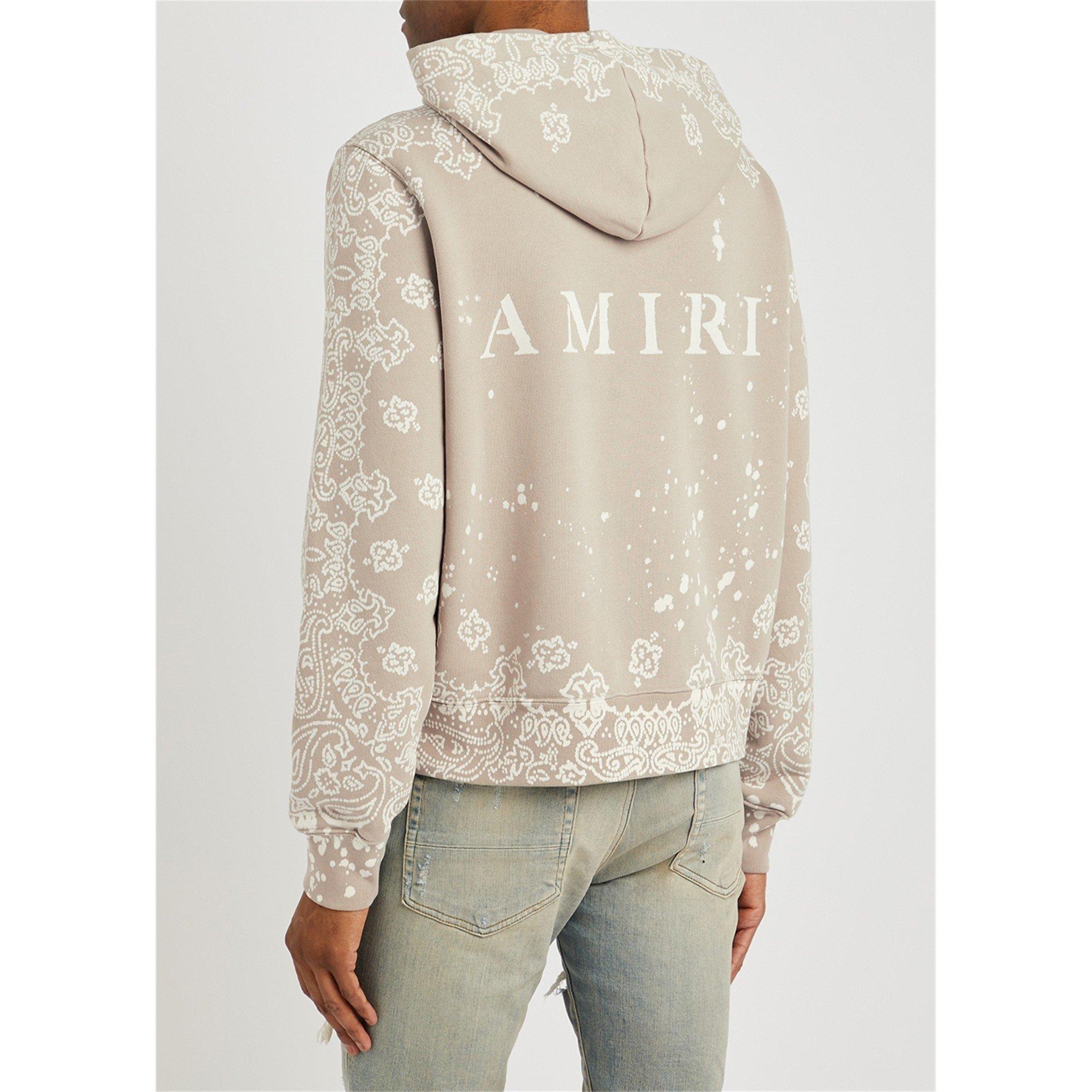 BEIGE AND OTHER - Amiri - AMR BANDANA BLEACH HOODIE - 3