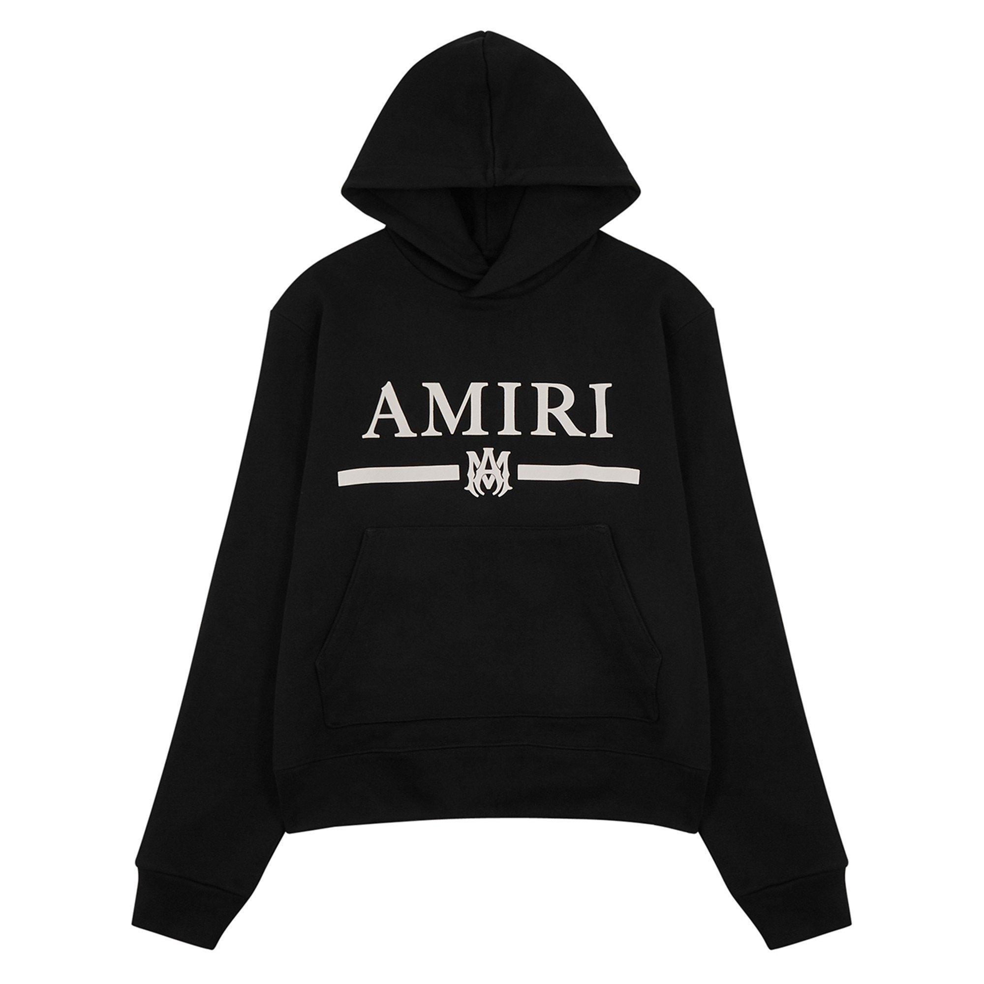 BLACK AND WHITE - Amiri - AMR MA BAR LOGO HOODIE - 1