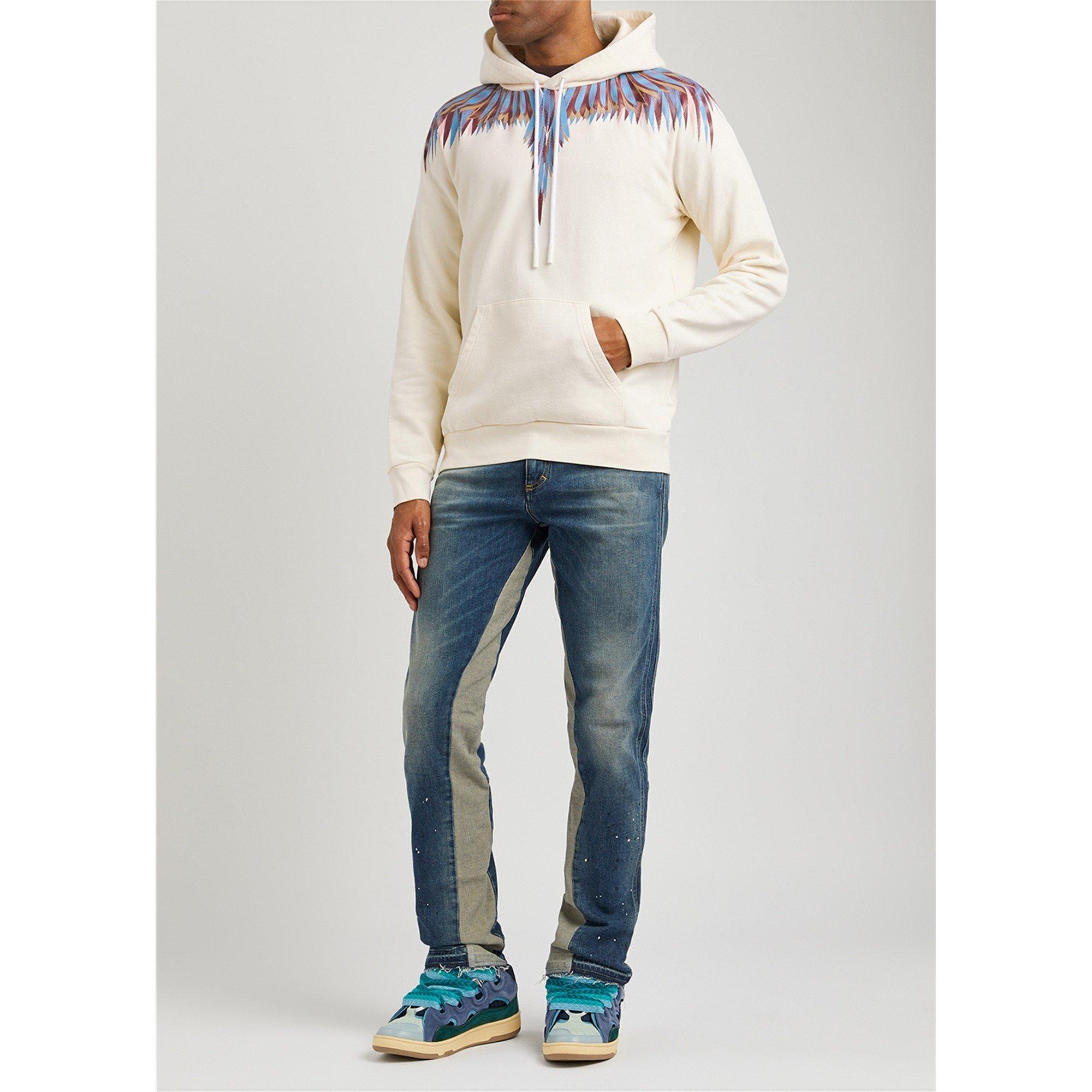 CREAM AND OTHER - Marcelo Burlon - MB LINES WINGS REG HOODIE - 5