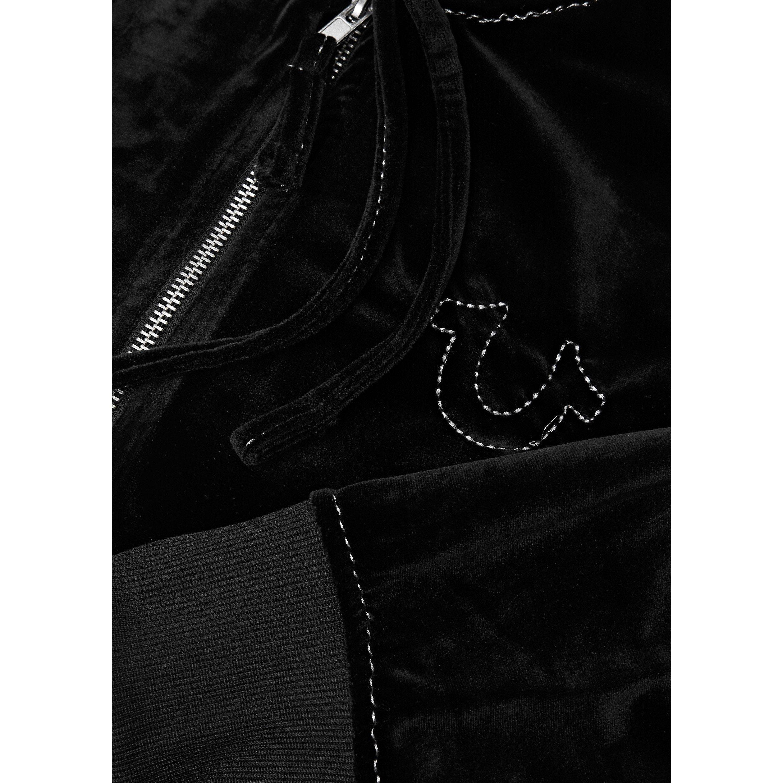 BLACK - True Religion - Men's Velour Zip Hoodie - 4