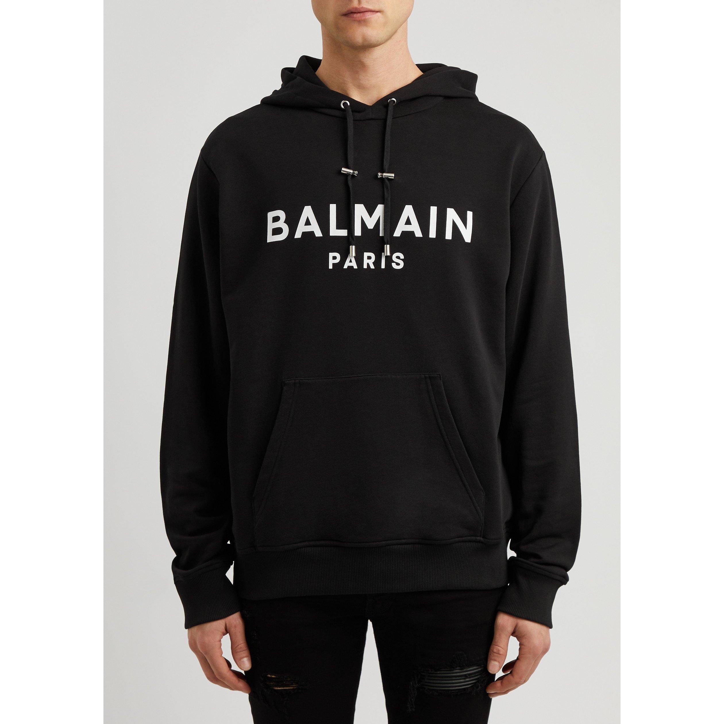 BLACK AND OTHER - Balmain - BAL PRINTED LOGO HOODIE - 2