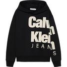 Black BEH - Calvin Klein Jeans - fine knit wool-cashmere hoodie - 1