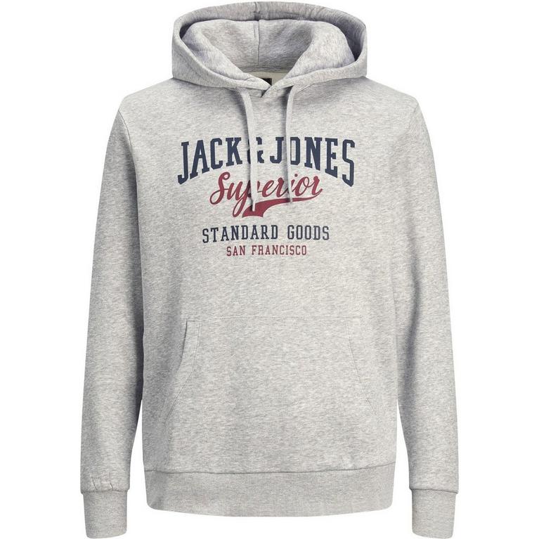 L Grey Melan - Jack and Jones - Jack Logo Hoodie - 5