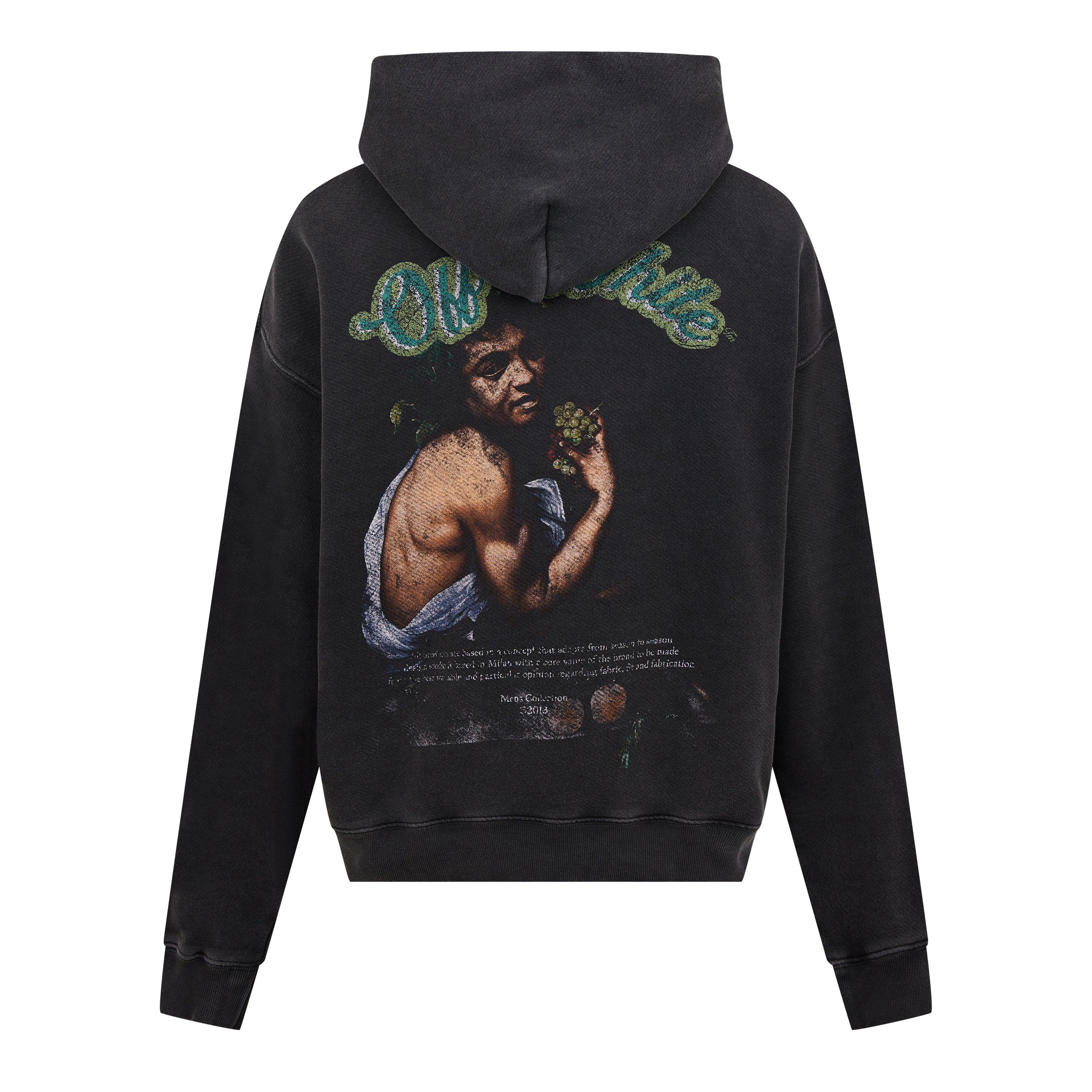 Crna - Off White - Men's Bacchus Skate Hoodie, Unique Distressed Print - 6