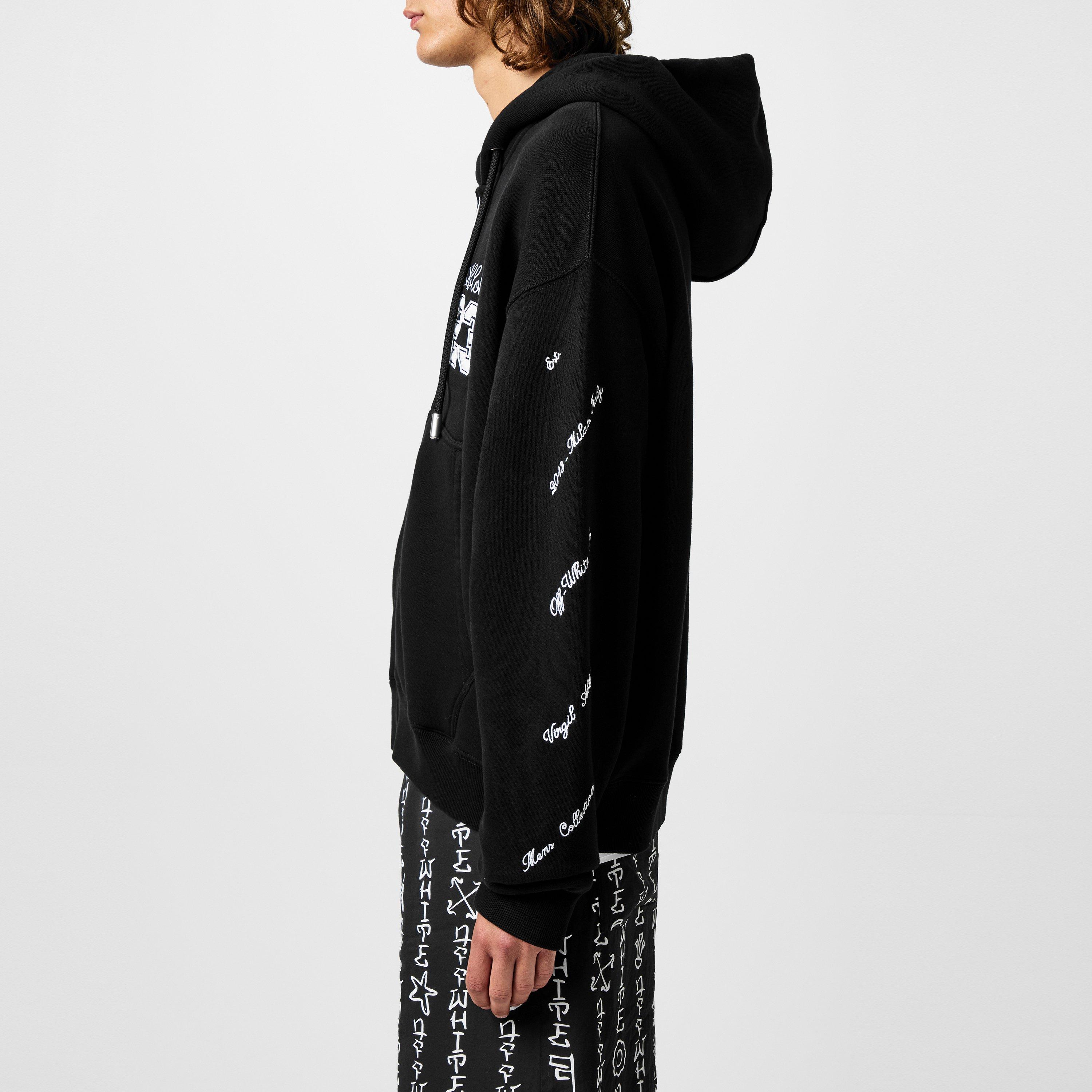 Black White - Off White - Men's 23 Logo Skate Zip Hoodie, All-Over Logo Embroidery - 6