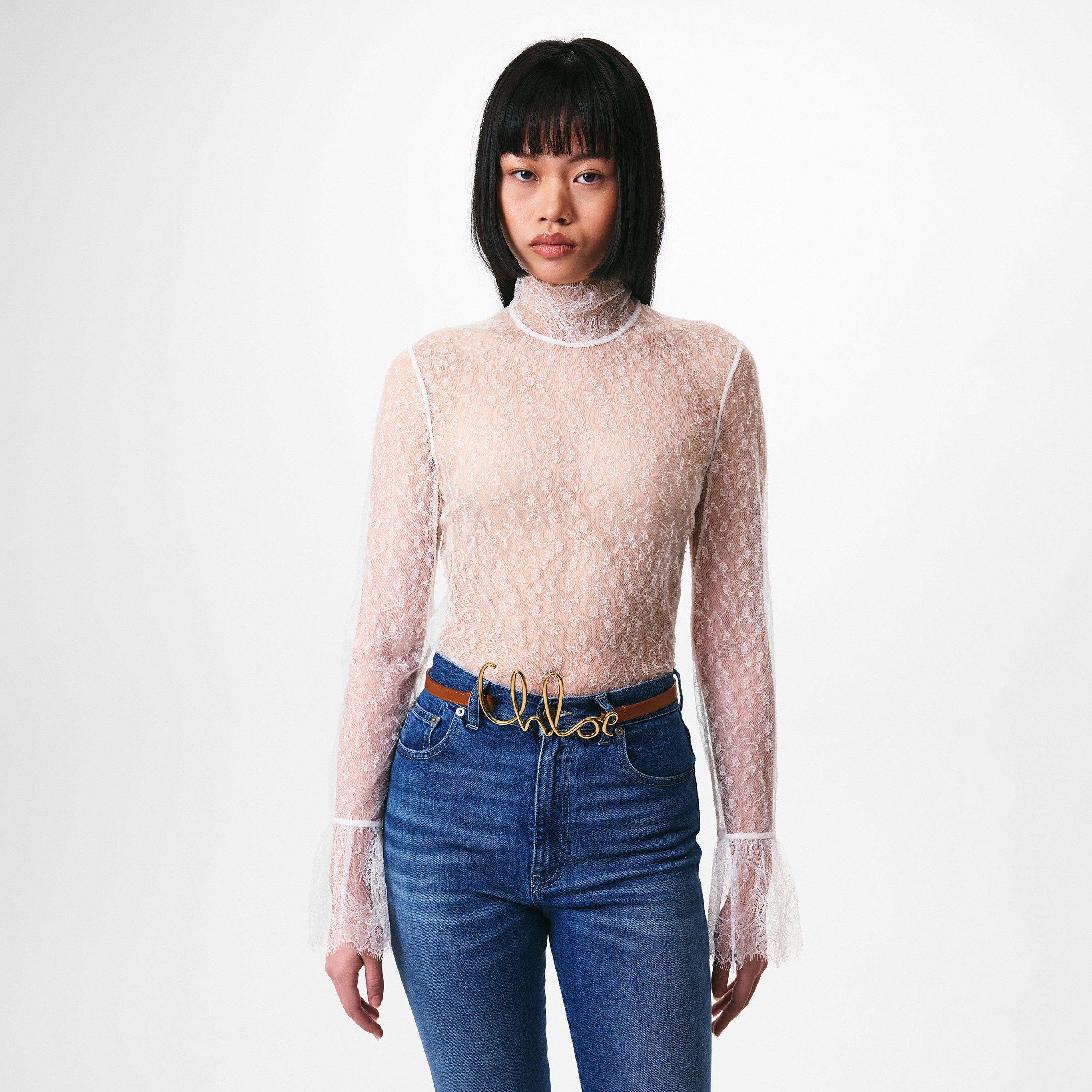 Iconic Milk - Chloe - Sheer Floral Lace Blouse - 3