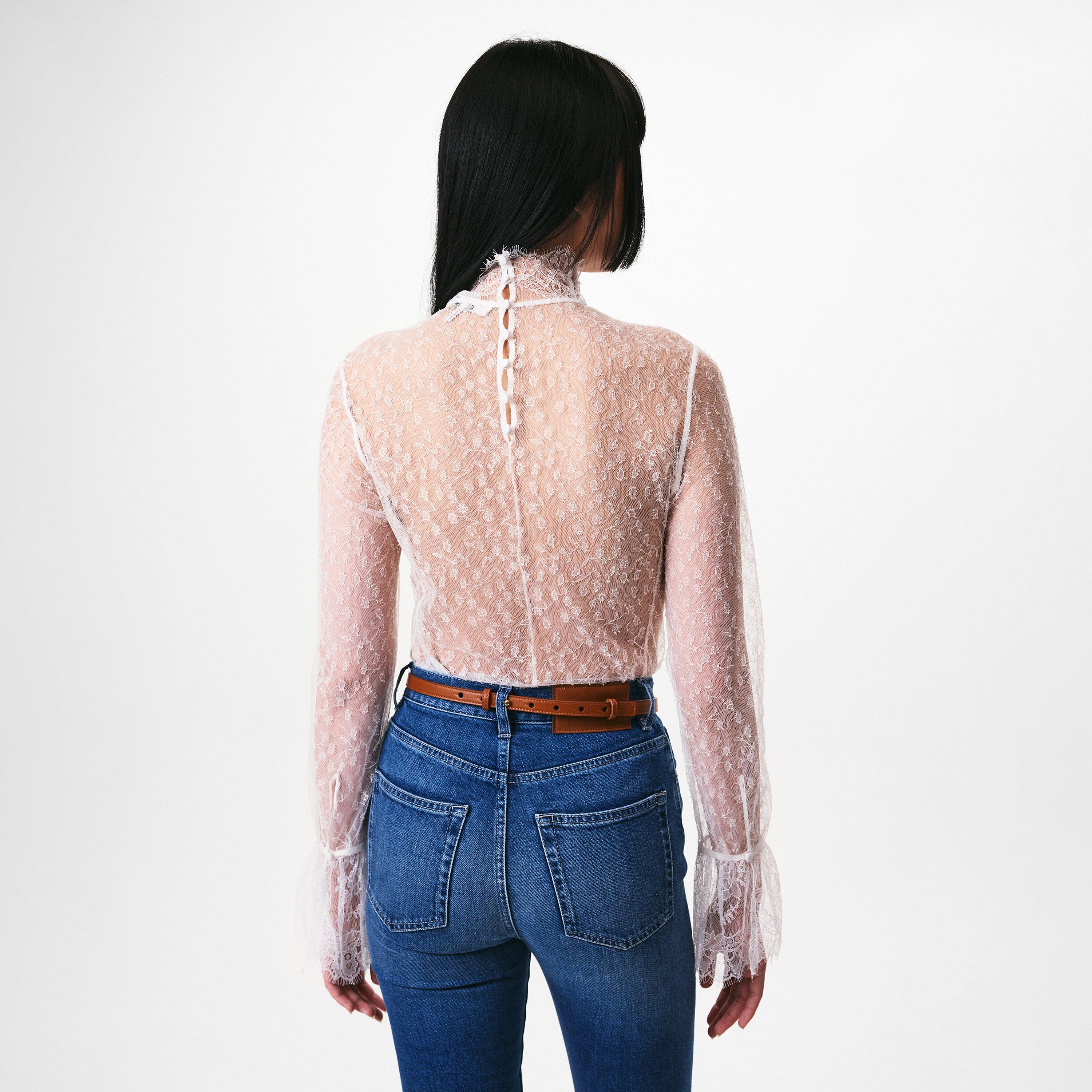 Iconic Milk - Chloe - Sheer Floral Lace Blouse - 4