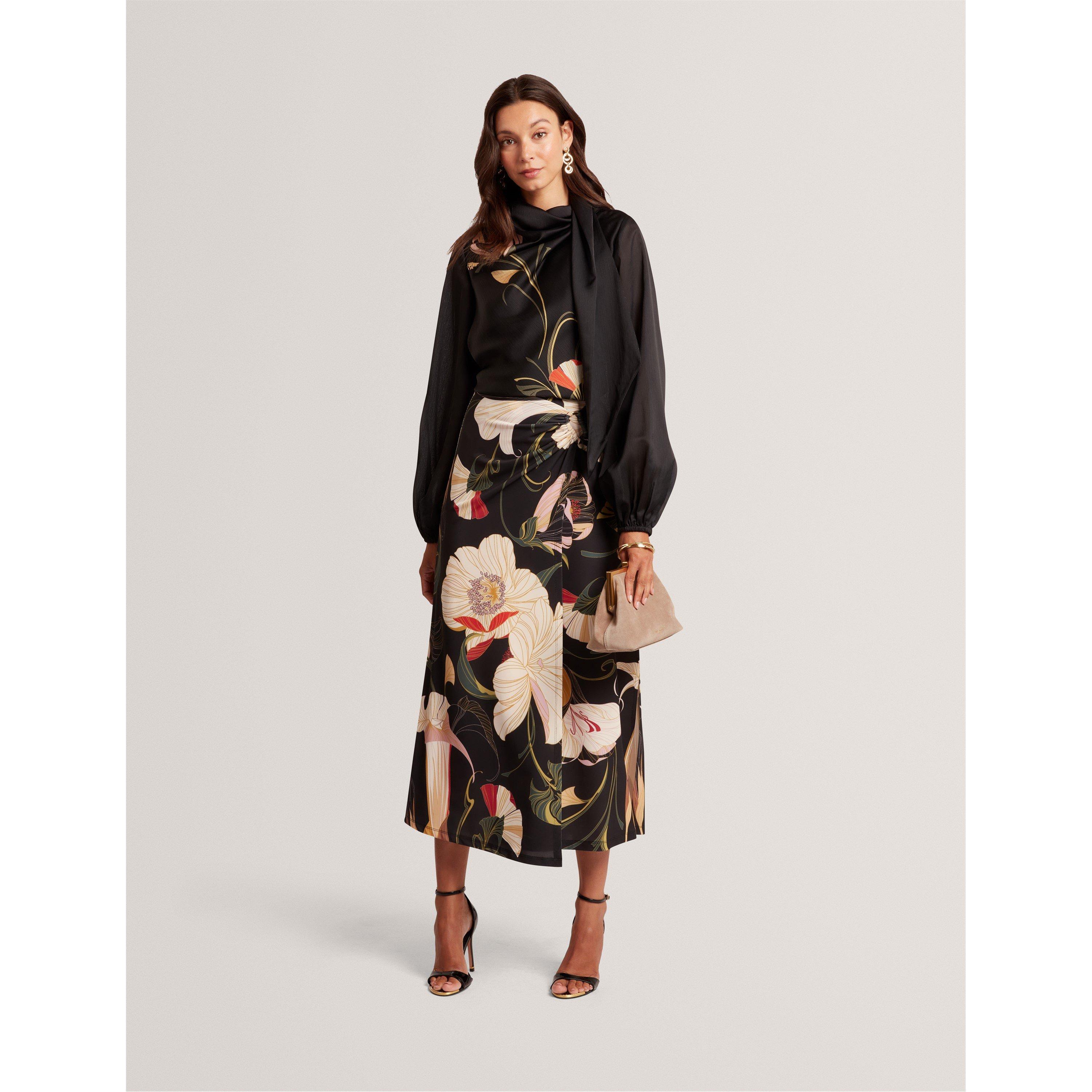 Black - Ted Baker - Women's Tie Neck Long Sleeve Blouse - 5