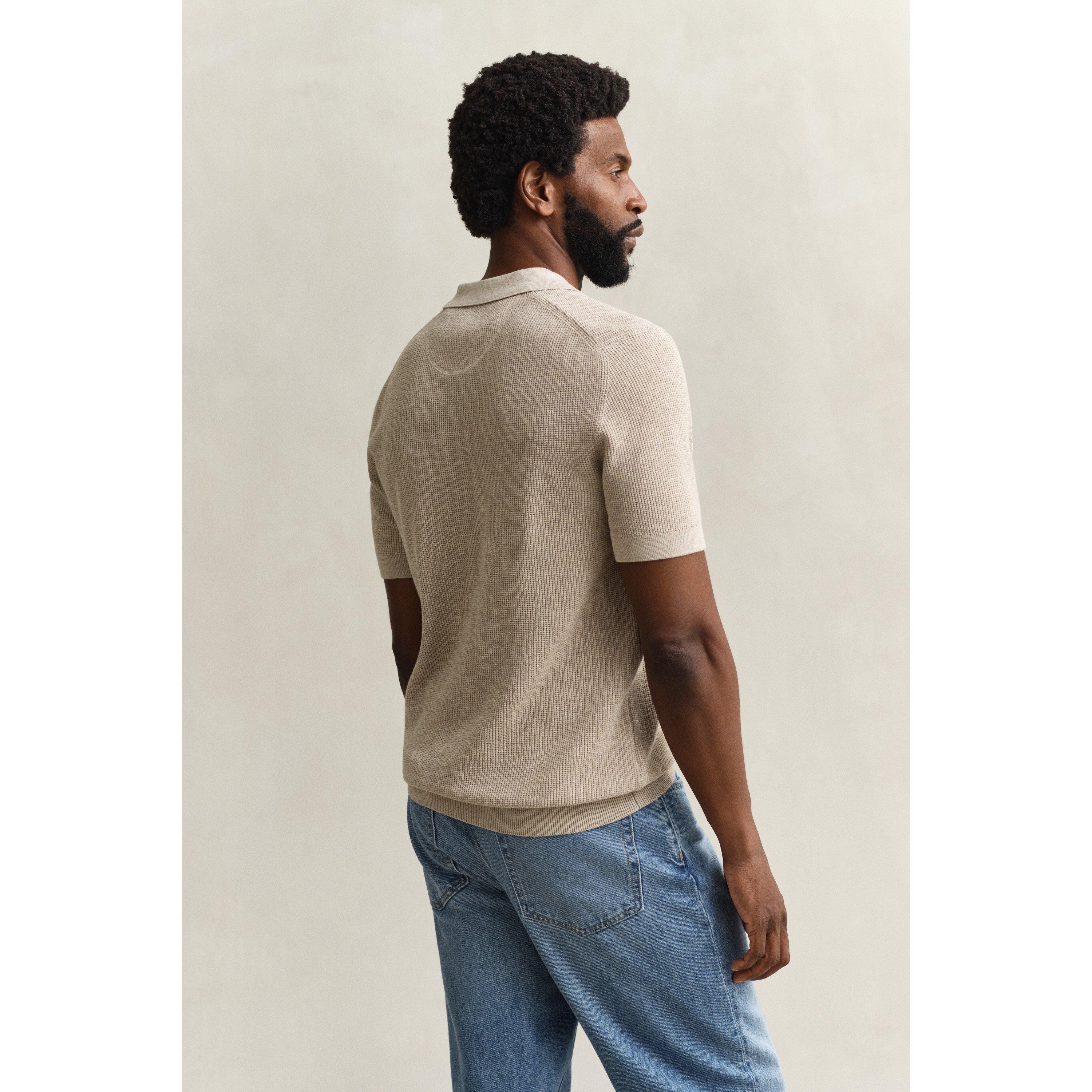 Oat Melange 198 - Gant - Men's Short Sleeve Polo Shirt - 2