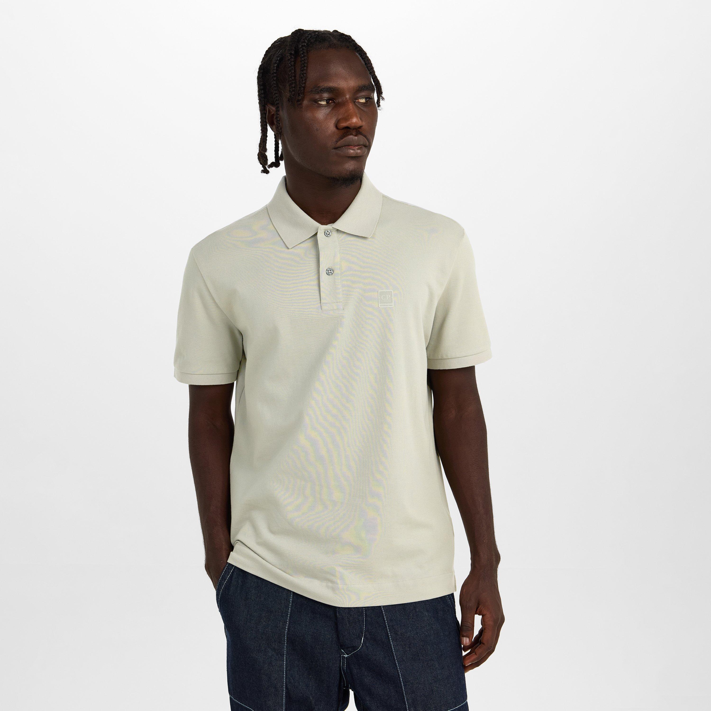Flint Grey 936 - CP Company Metropolis - Men's Tipped Short Sleeve Polo Shirt - 3