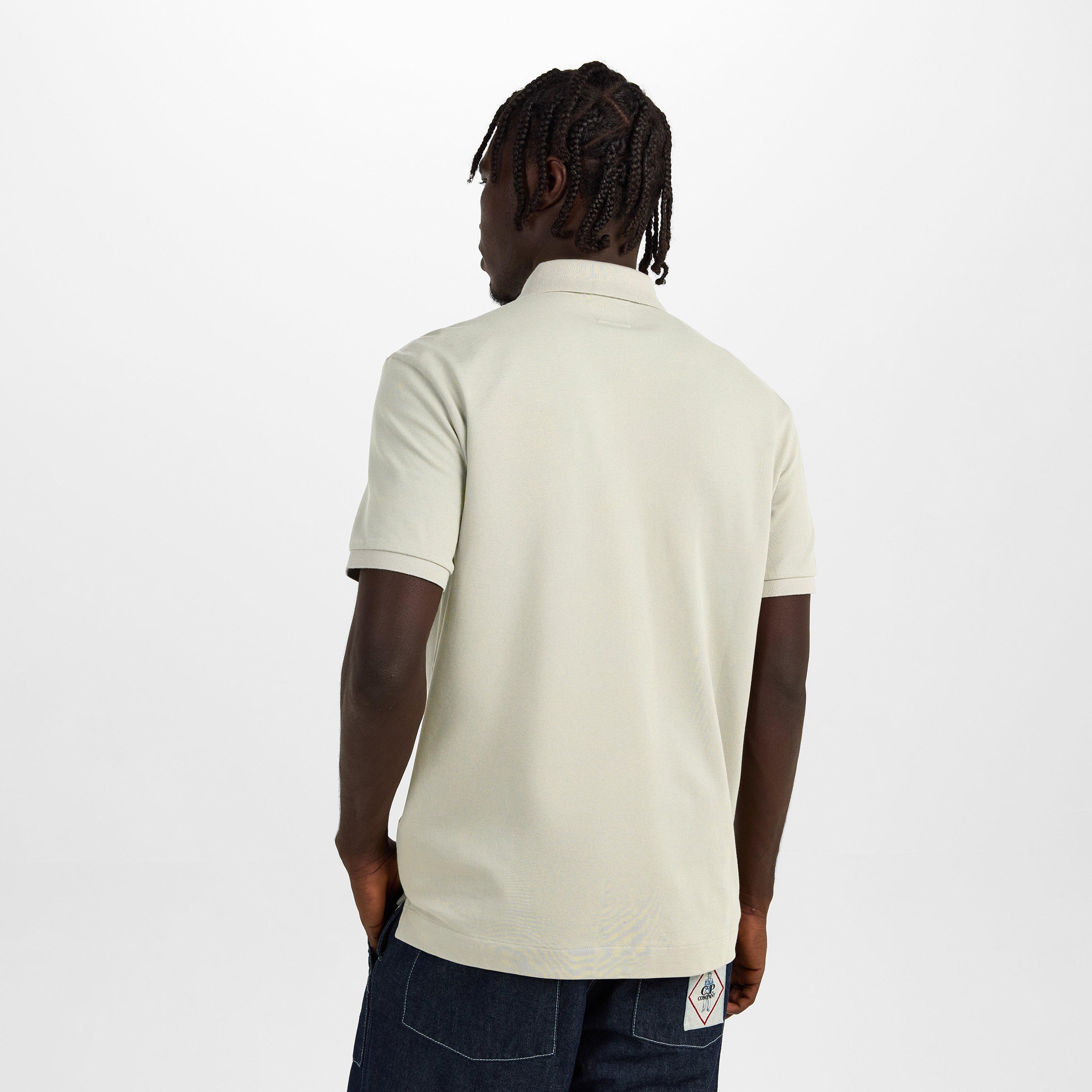 Flint Grey 936 - CP Company Metropolis - Men's Tipped Short Sleeve Polo Shirt - 4