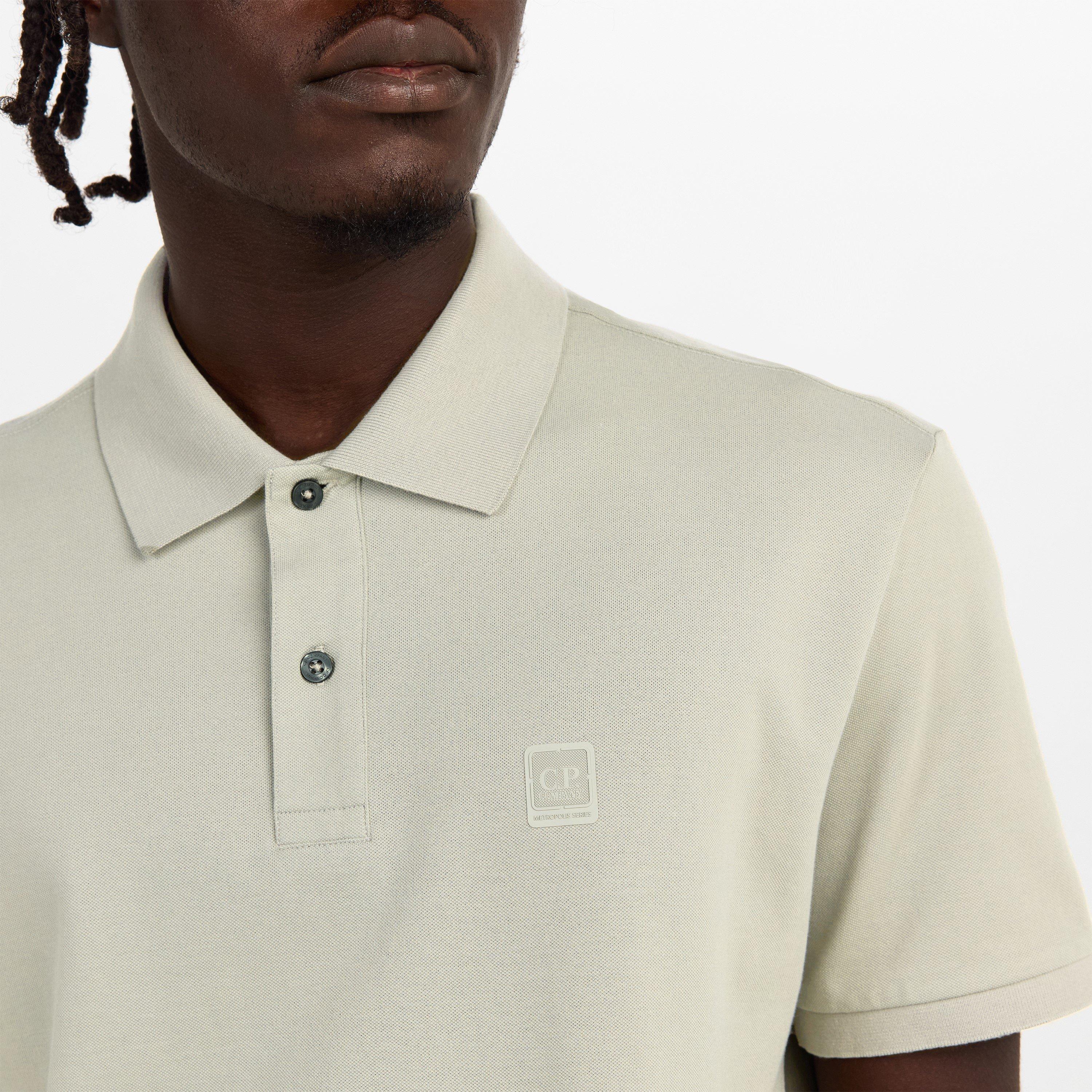 Flint Grey 936 - CP Company Metropolis - Men's Tipped Short Sleeve Polo Shirt - 5