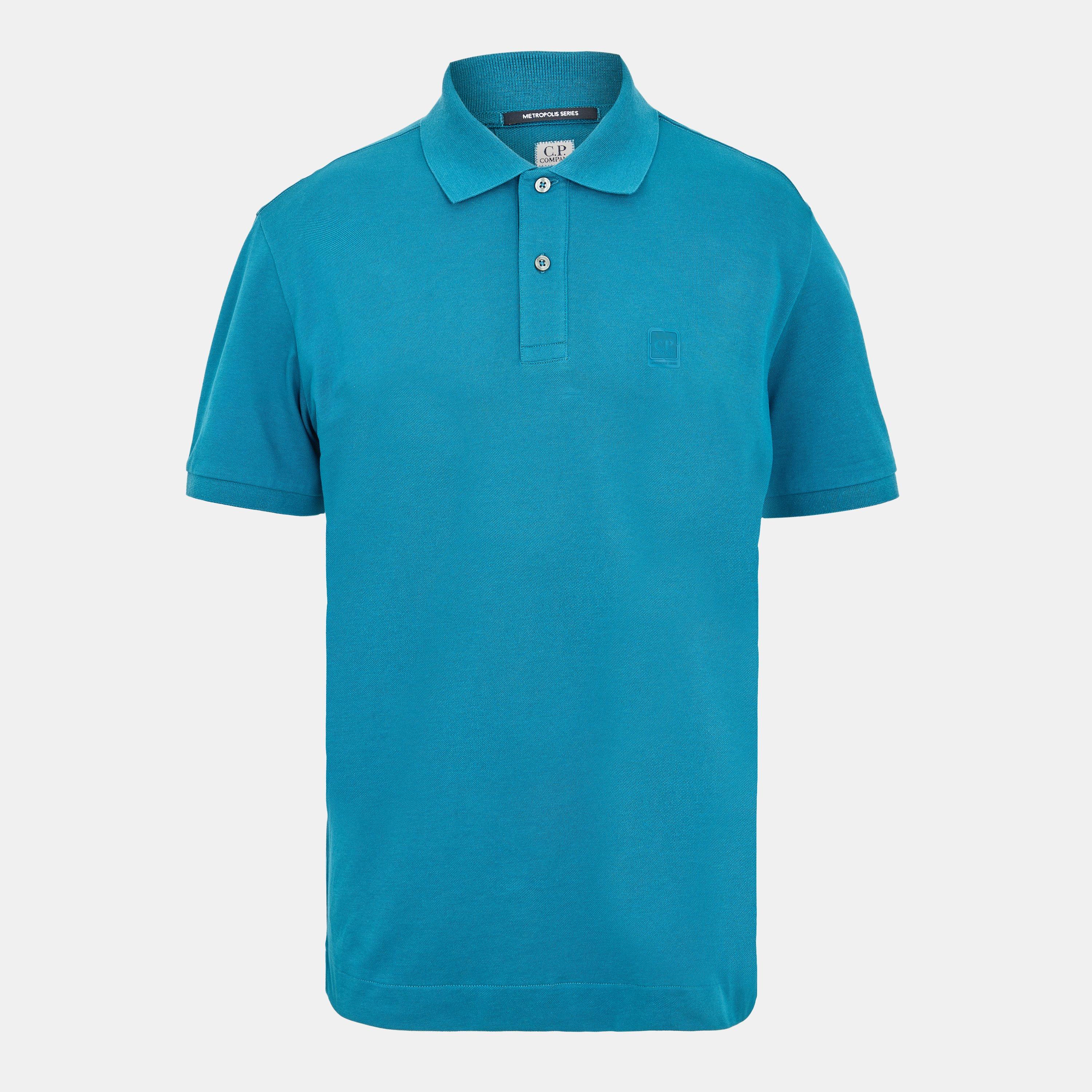 Cp Company Metropolis Men's Tipped Short Sleeve Polo Shirt - Morocco Blu 849 - S (46)