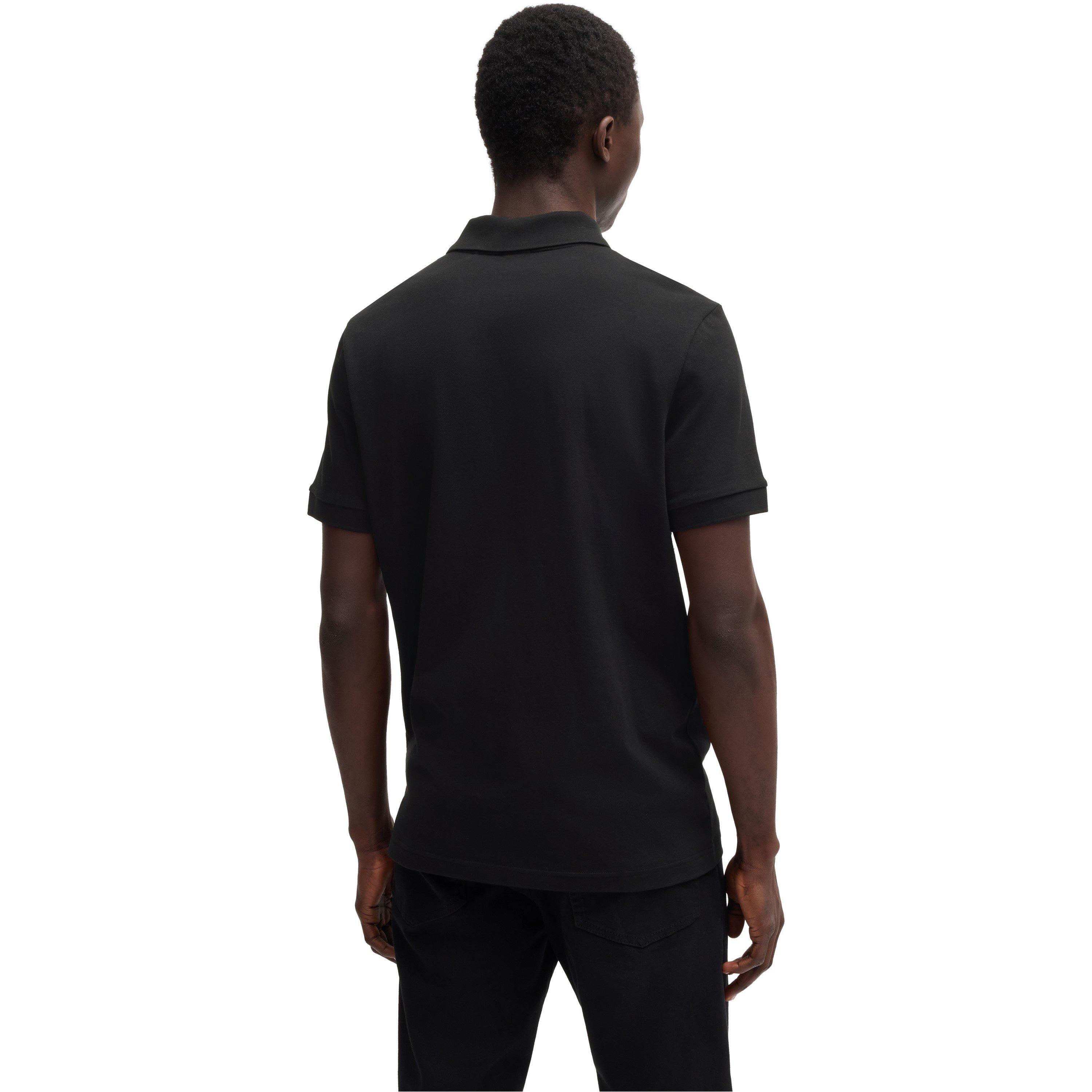 Black 001 - Boss - Men's Quarter Zip Fastening Polo - 3