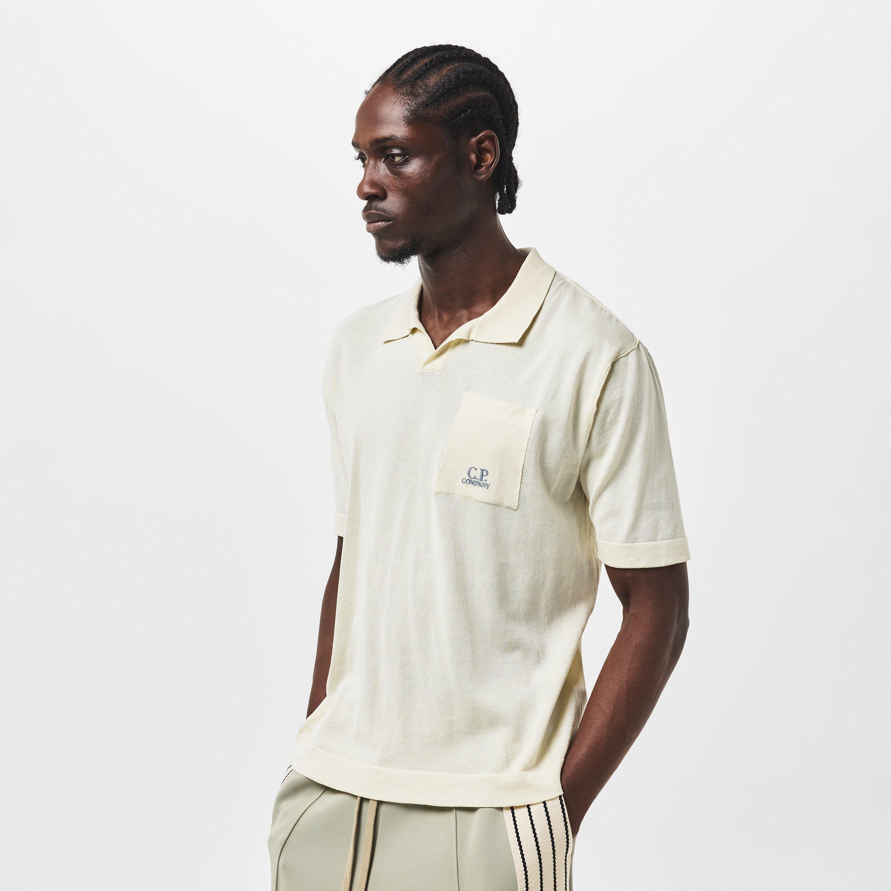 Gauze White 103 - CP Company - Knit Polo Shirt - 3