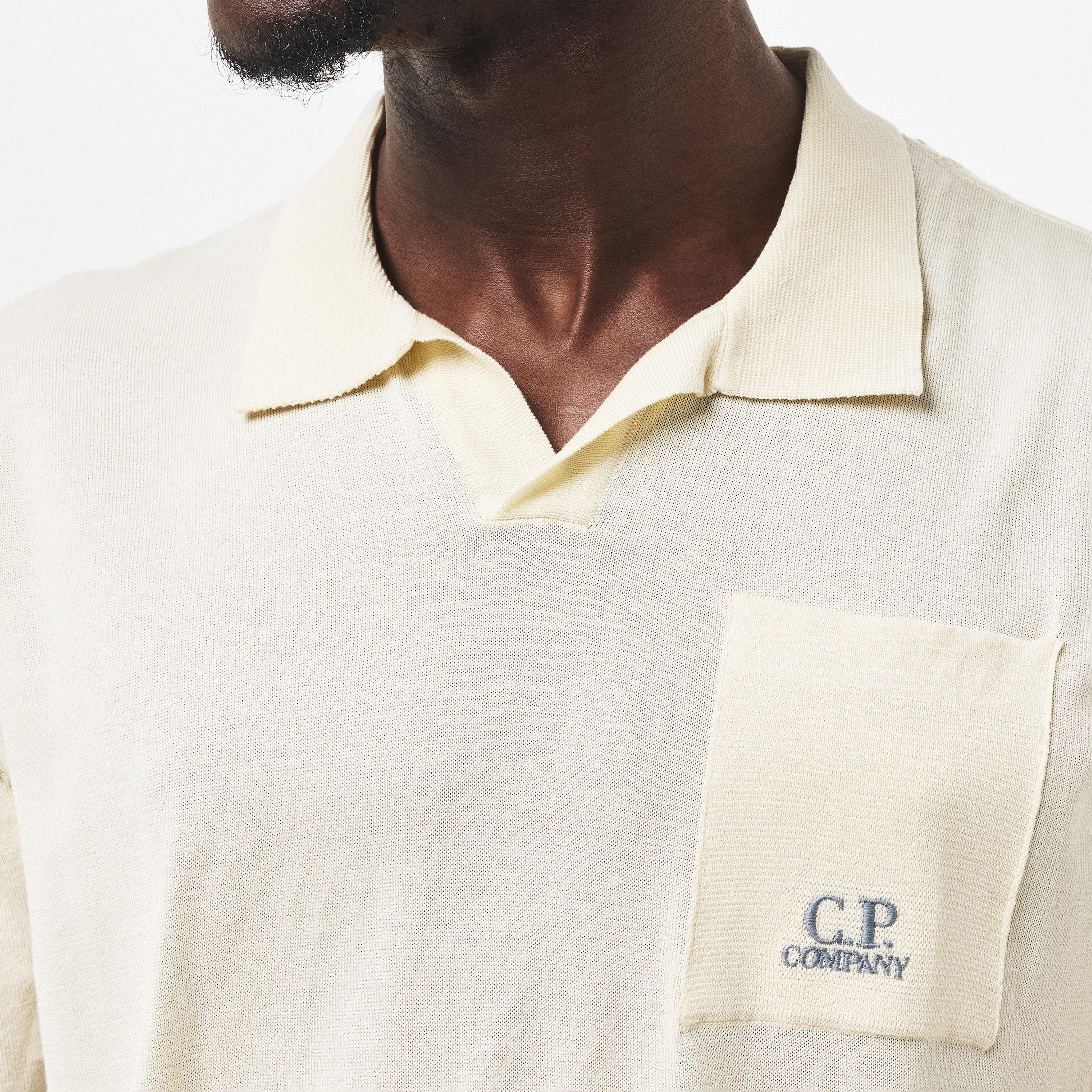 Gauze White 103 - CP Company - Knit Polo Shirt - 5