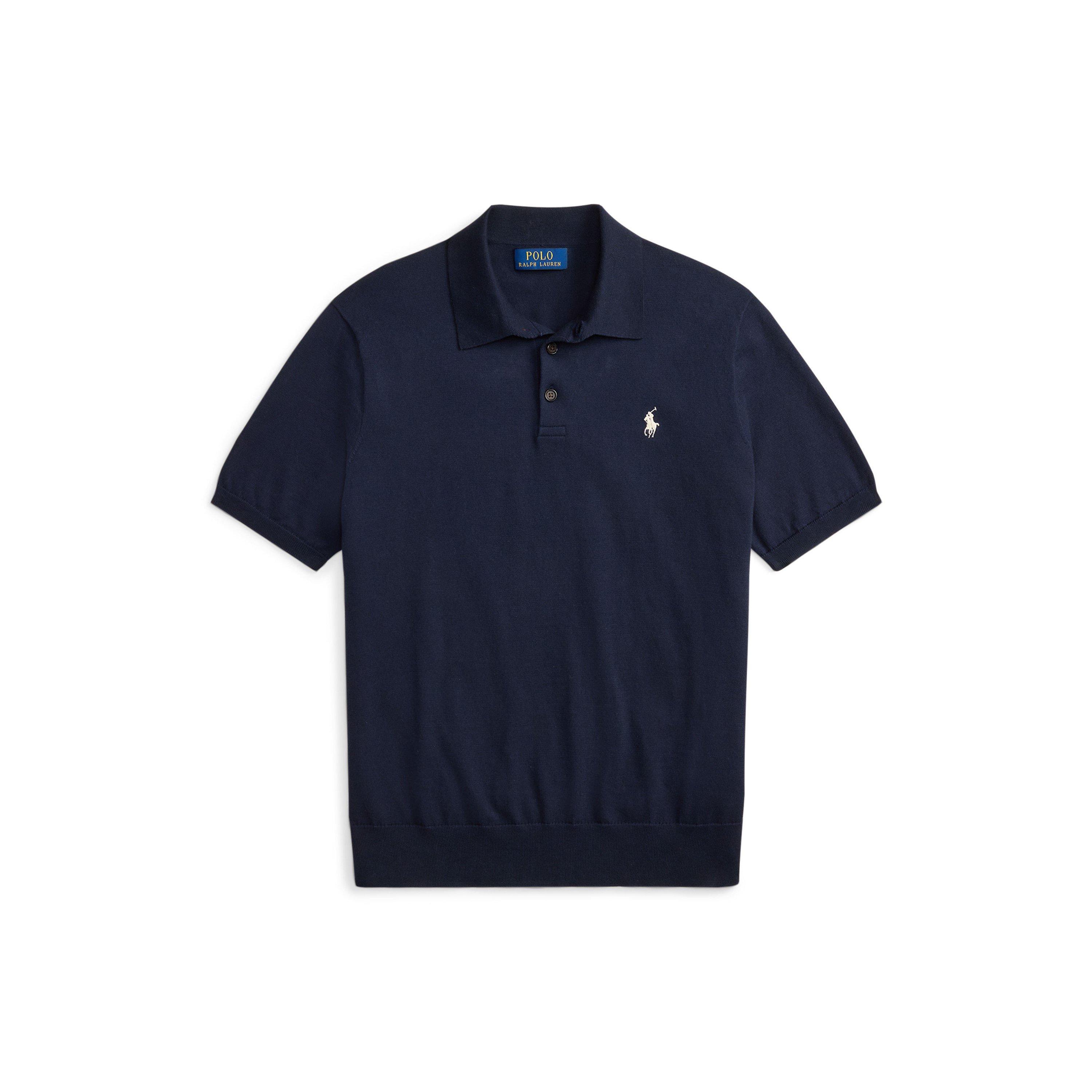 Polo Ralph Lauren Men's Hunter Navy Knitted Short Sleeve Shirt - S