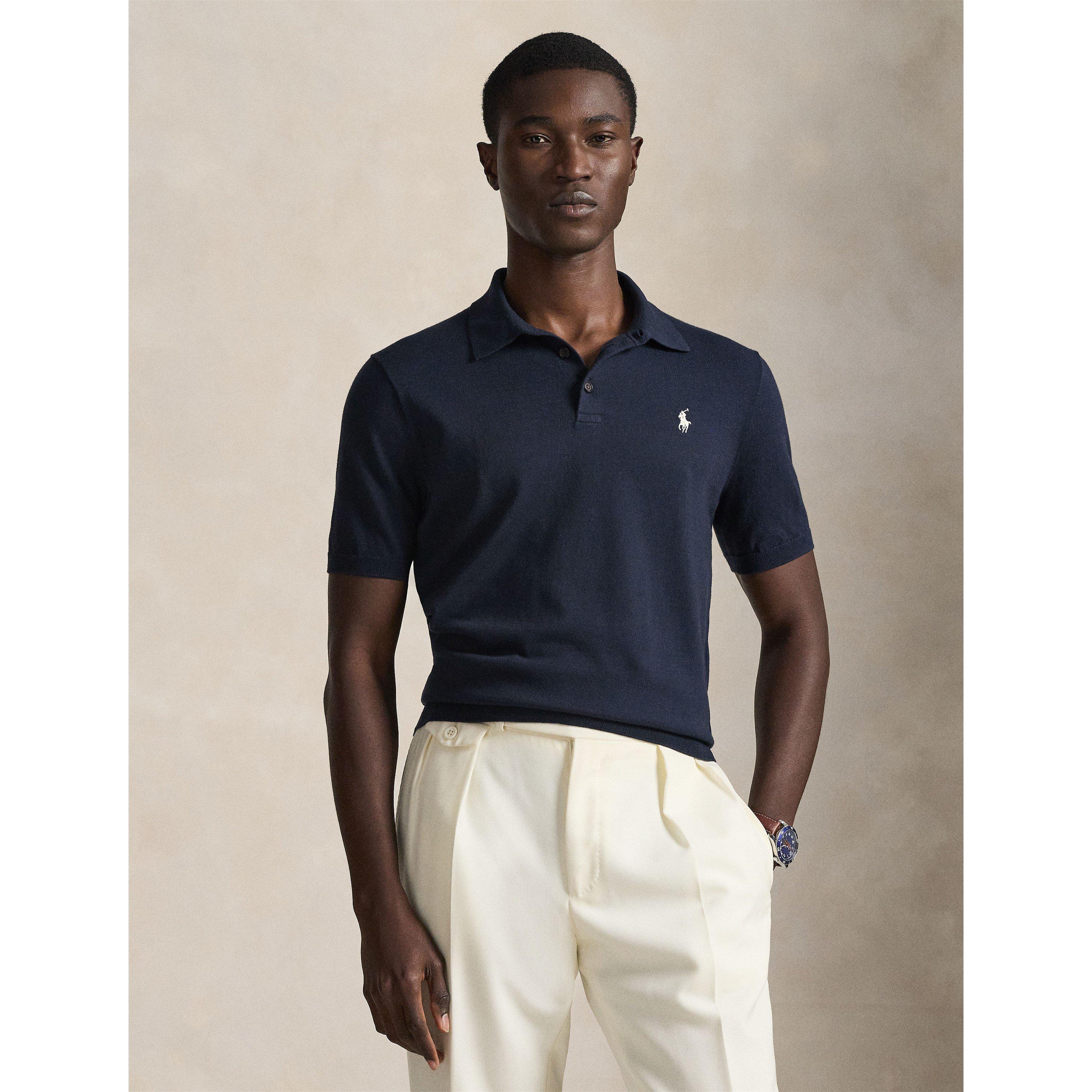 Hunter Navy - Polo Ralph Lauren - Men's Knitted Short Sleeve Shirt - 2
