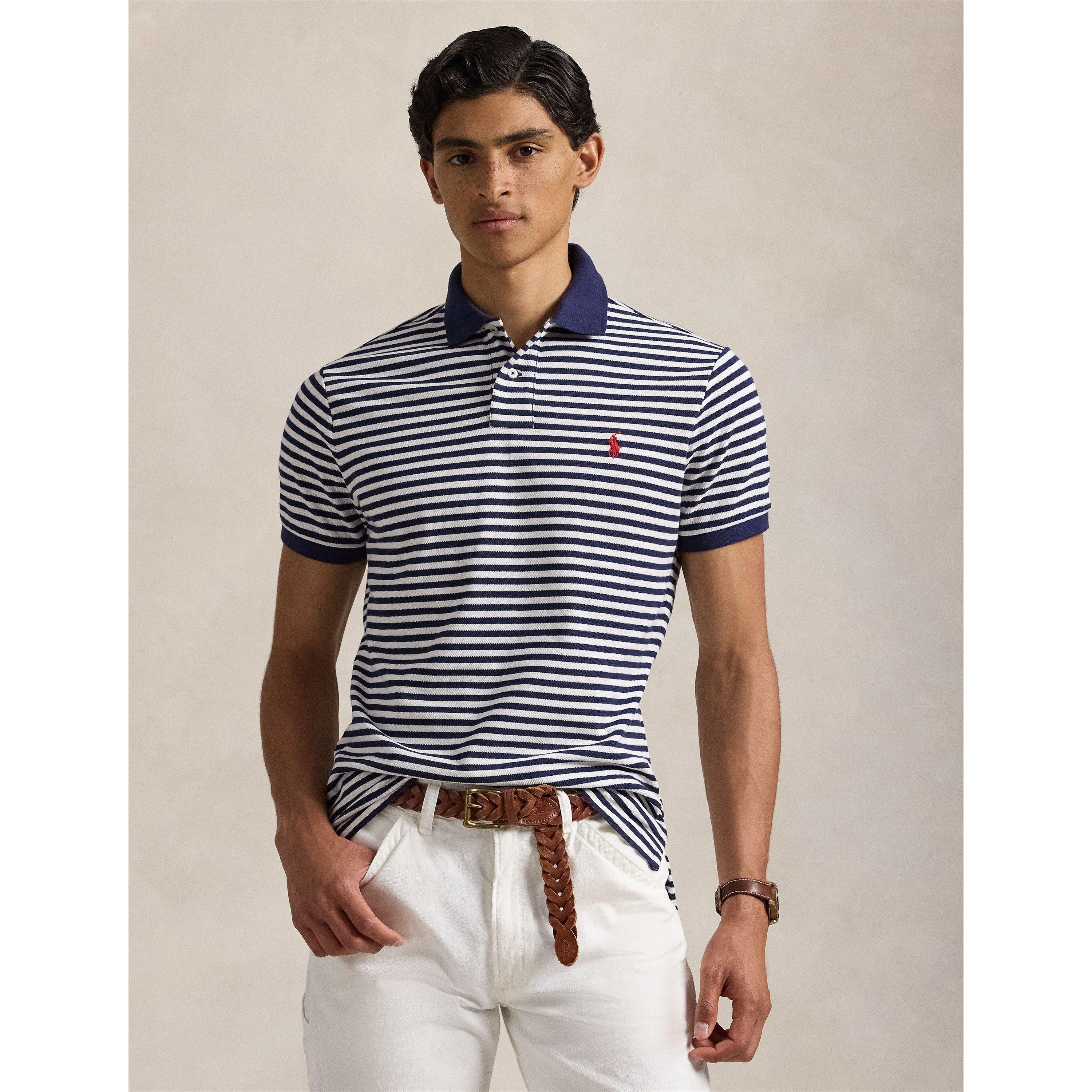 White/Nvy - Polo Ralph Lauren - Oxford Mesh Polo Shirt - 3