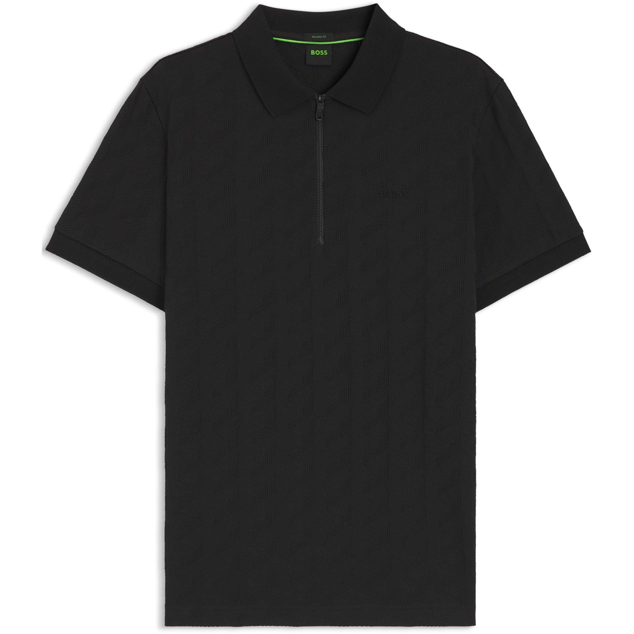 Black 001 - Boss - Men's HBG Mirror QZ Slim Fit Short Sleeve Polo Shirt - 1