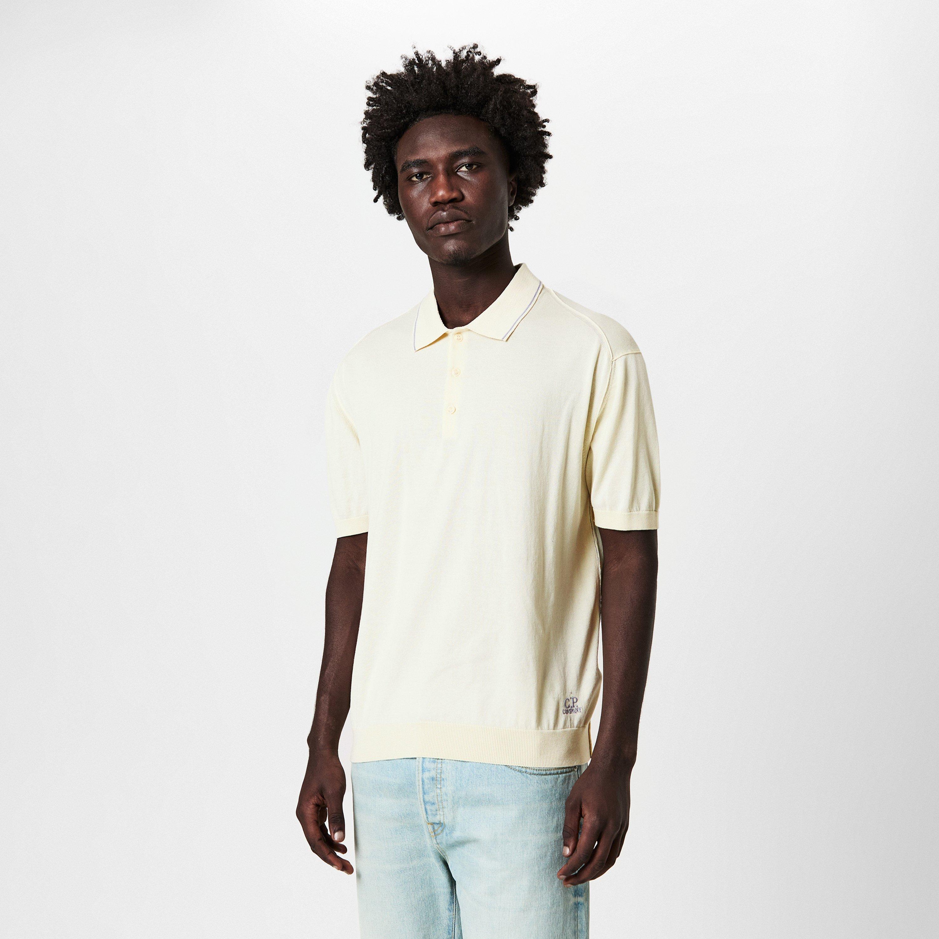 Gauze White 103 - CP Company - C.P. Company Knitwear - Polo Collar - 3