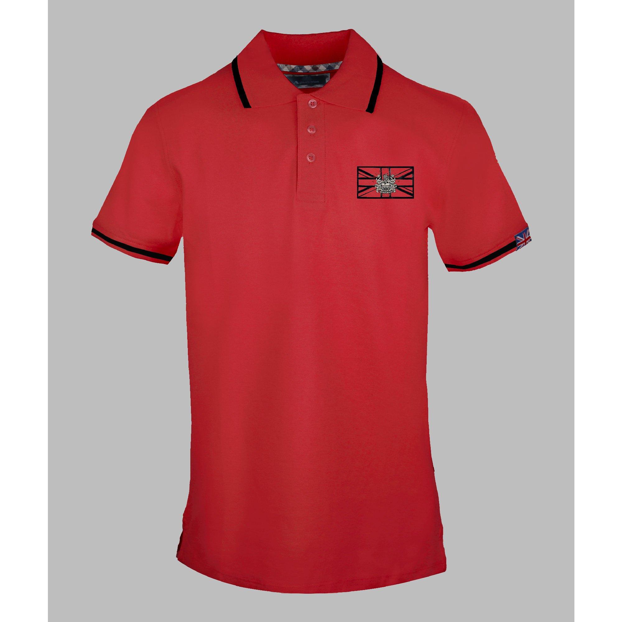 Aquascutum Men's Polo Short Sleeve Polo Shirt - Red - Medium
