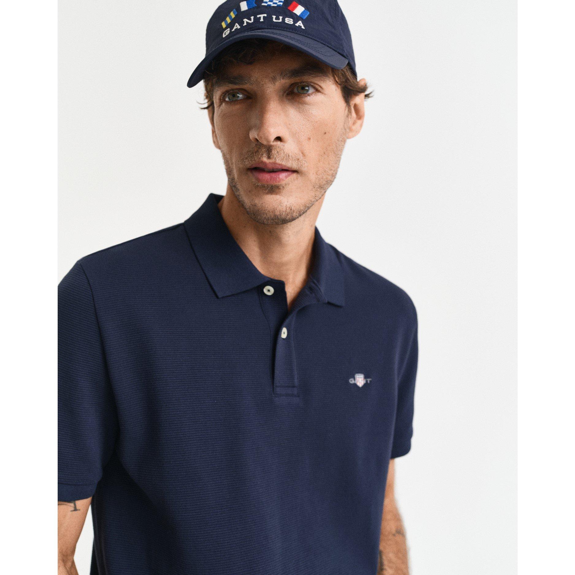 Blu sera - Gant - Textured Polo Shirt - 4