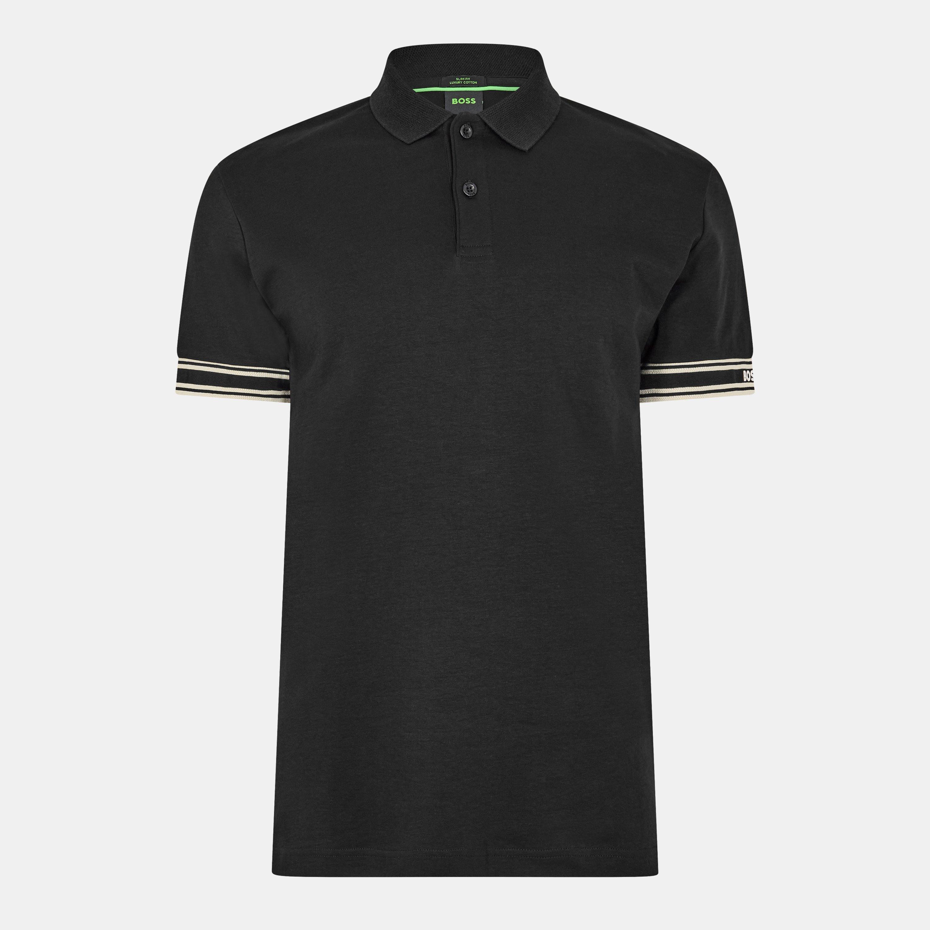 Black 002 - Boss - Men's HBG Zone Sleek Button-Up Polo Shirt - 1
